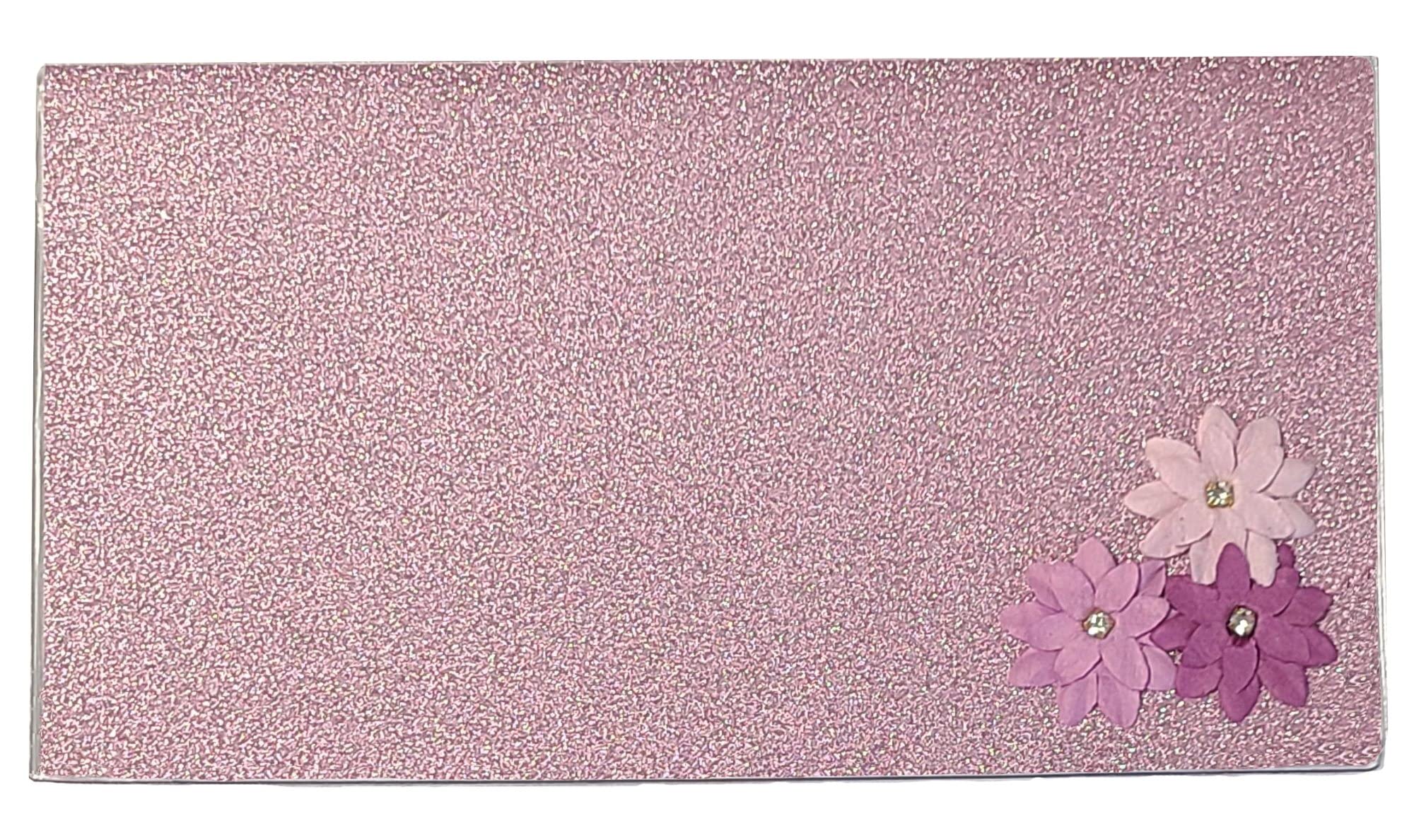 2023-2025 Glitter Bling Pocket Planner with Notepad - Floral Lilac Design | Portable Mini Calendar for School, Office & Travel Organization
