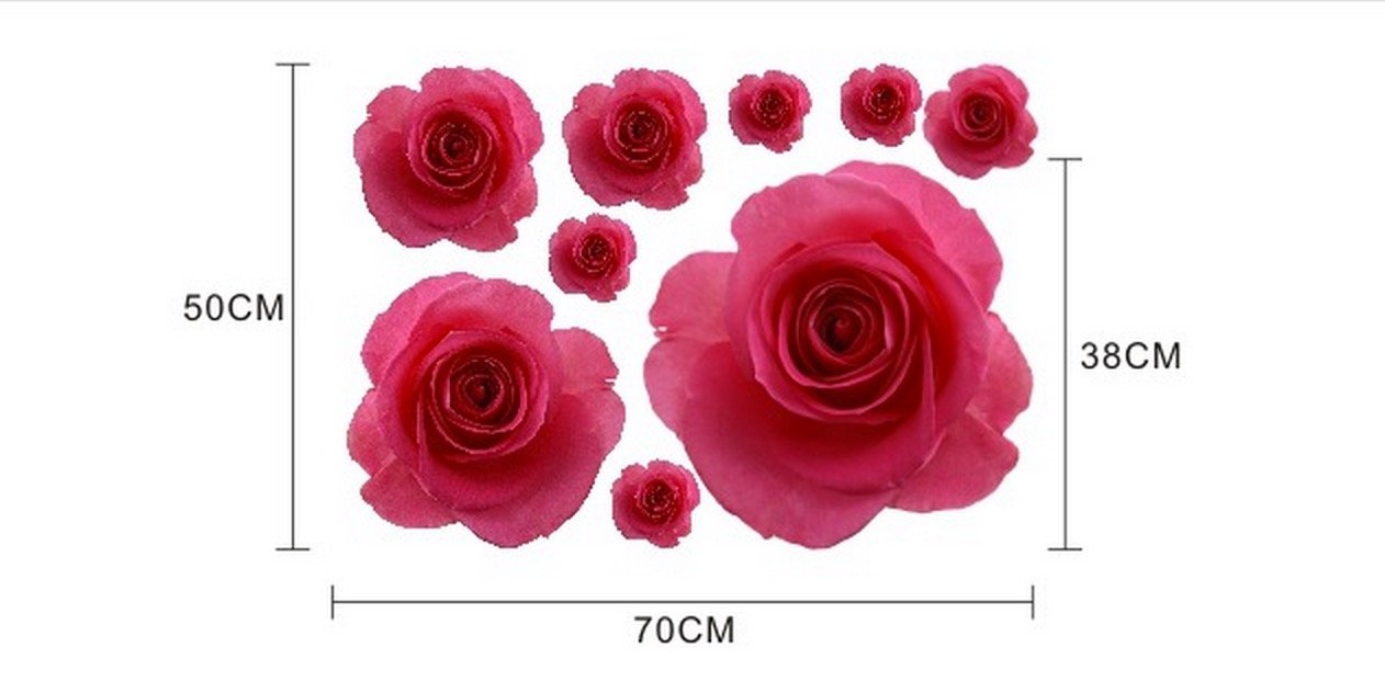 KAMAY'S Blood Rose Wall Stickers - Waterproof Art Decal for Home Decor