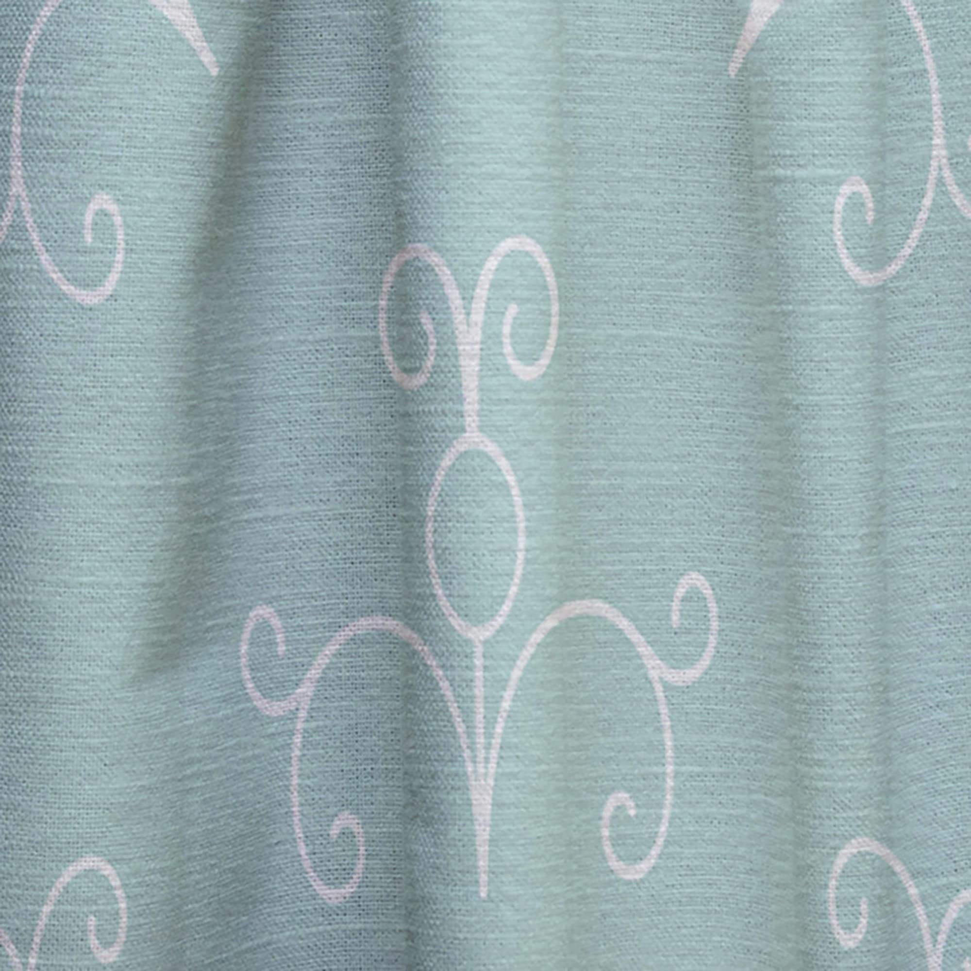 DesignQ Turquoise Minimalist Ornament Curtains - Thermal Insulated Single Panel (52x108) for Bedroom & Living Room - Elegant Window Drapes for Home Decor & Light Control