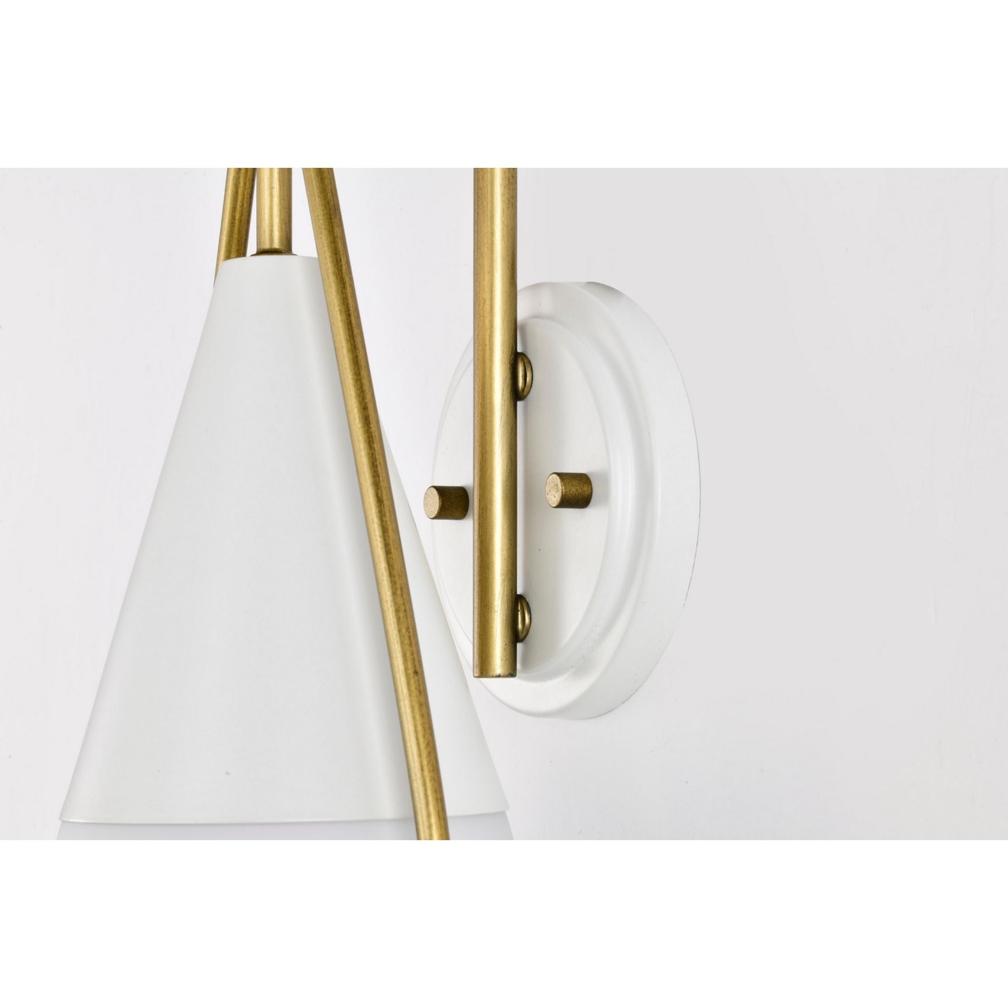 Admiral 15-Inch Modern Wall Sconce Light Fixture - Matte White & Natural Brass Finish - Perfect for Bedroom, Living Room, and Hallway Lighting