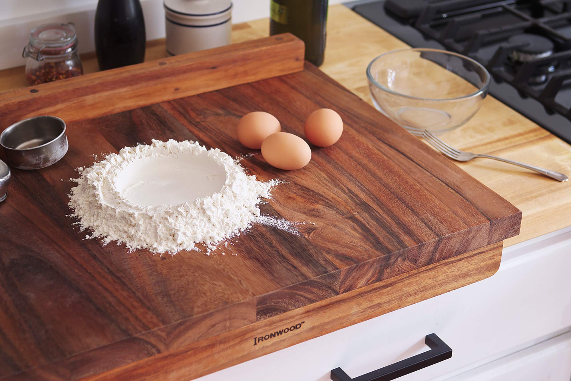 Premium Acacia Wood Double-Sided Cutting Board with Juice Groove - 17.25