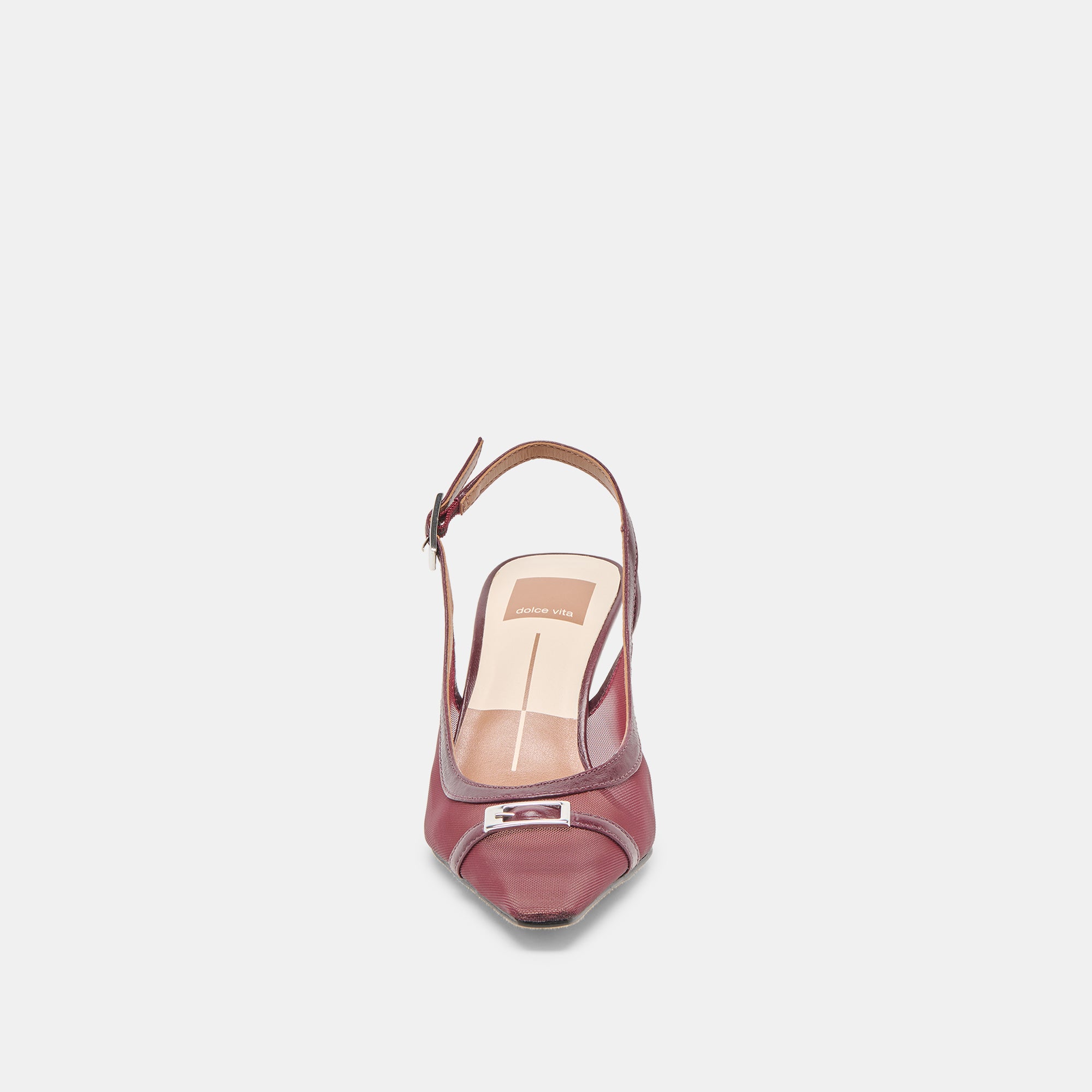 LORINE Women's Burgundy Mesh High Heels - Elegant Dress Pumps for Parties, Weddings & Evening Events