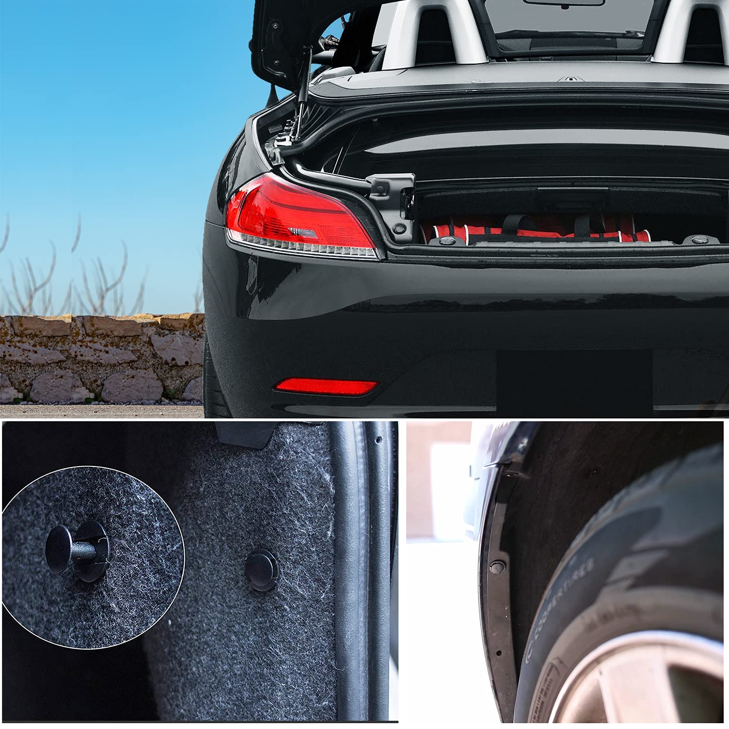 GOOACC 150-Piece Universal Push-Type Bumper Fastener Kit with Removal Tool - Auto Fender Rivet Clips for Car Bumper Repair & Replacement - Perfect for DIY Auto Body Maintenance & Professional Garage Use
