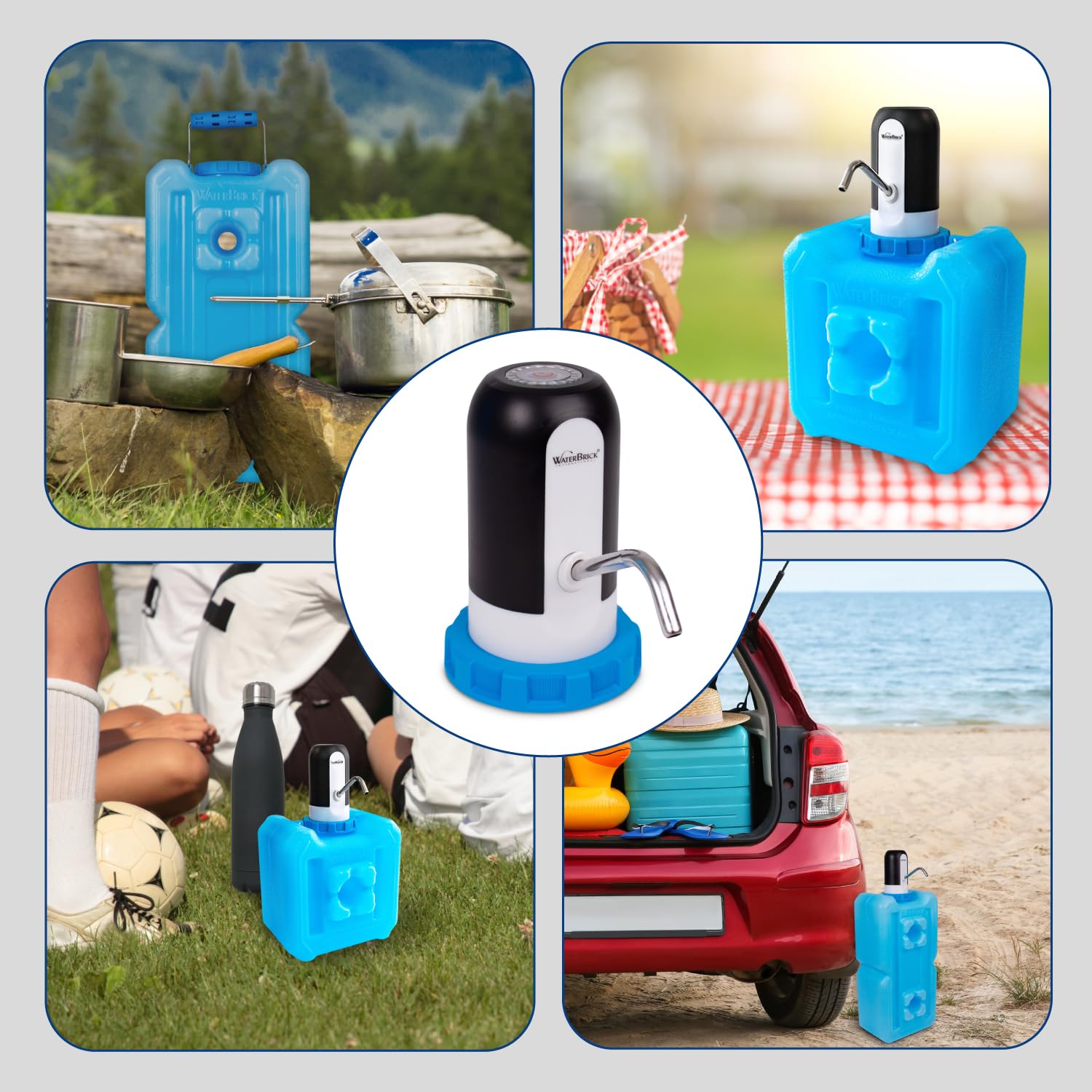 Automatic Water Dispenser Pump for WaterBrick Storage Container - Rechargeable Button-Operated Water Pump with BPA-Free Materials | Perfect for Camping, Emergency Preparedness & Outdoor Activities