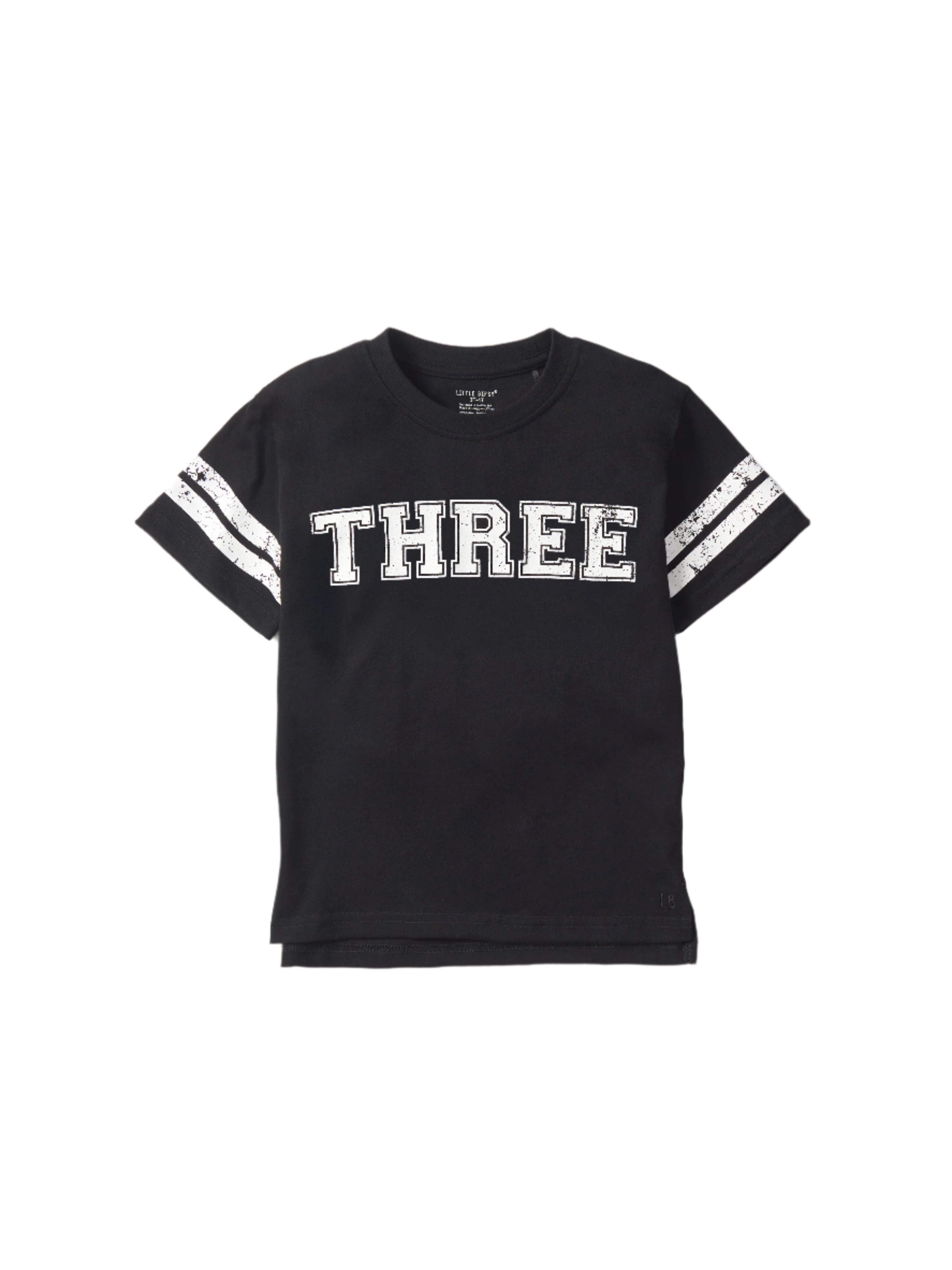Varsity 3rd Birthday Elevated T-Shirt - Black | Soft Cotton Kids Tee for Birthday Parties & Celebrations