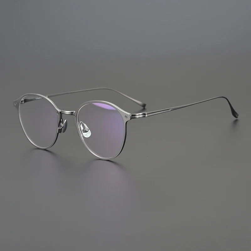 Aimee Unisex Full Rim Round Acetate Titanium Eyeglasses Frame 18045 - Stylish & Lightweight Glasses for Men & Women - Perfect for Reading, Work, and Everyday Wear