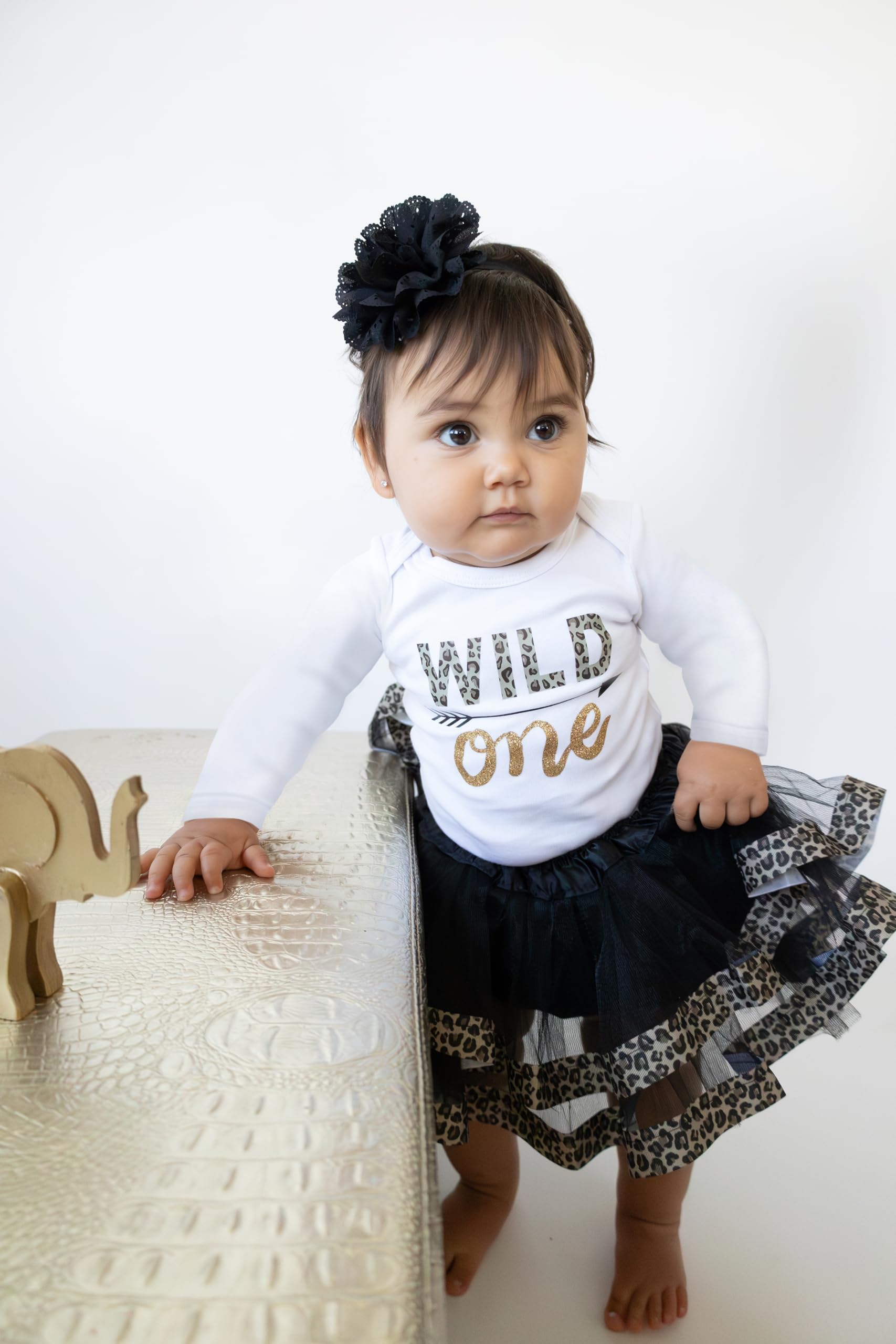 Luke and Lulu Wild One 1st Birthday Outfit for Girls - Leopard Print & Pink Gold Tutu Dress | Perfect for Jungle Theme Parties, Photoshoots & First Birthday Celebrations