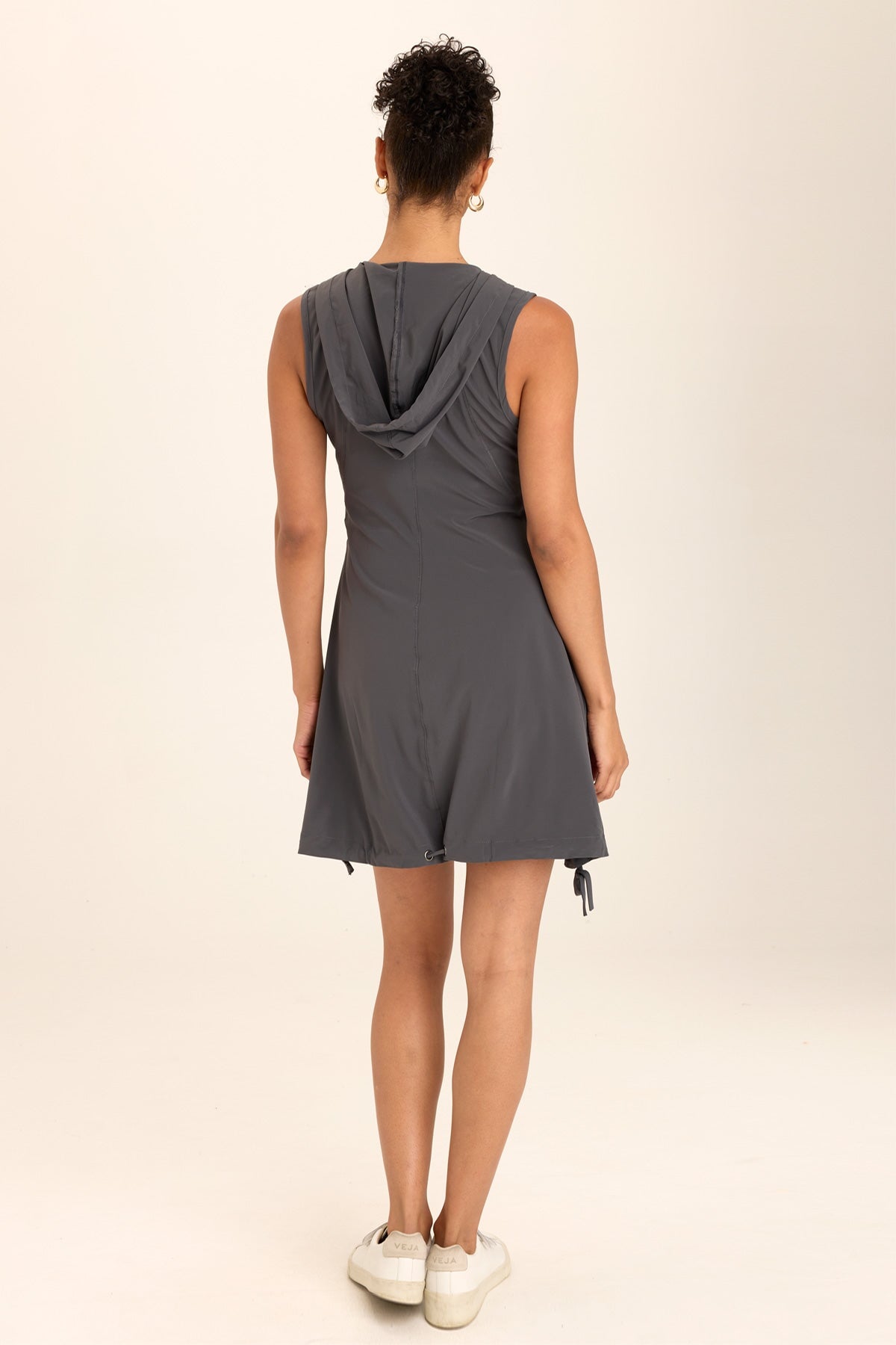 Sumi Active Whisper Stretch Hooded Cargo Mini Dress - Women's Fashion Casual Hoodie Dress with Pockets | Perfect for Workout, Yoga, Running & Streetwear Outfits