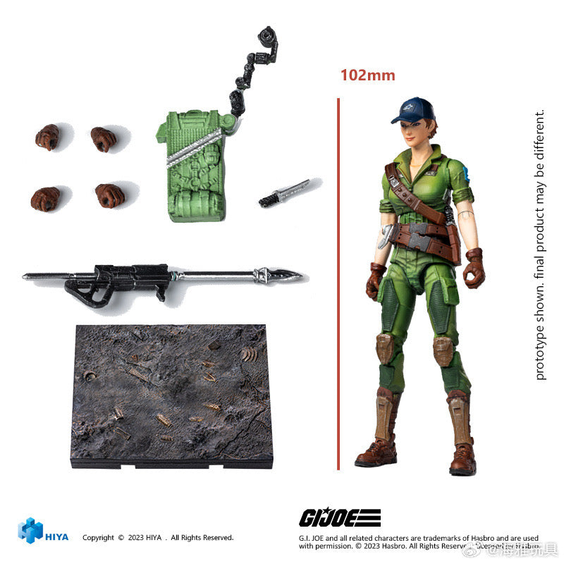 1/18 Scale HIYA 4-Inch Action Figure - Exquisite G.I.Joe Lady Jaye Collectible Mini Series for Adults & Collectors | Perfect for Display, Photography & Role-Playing Scenes