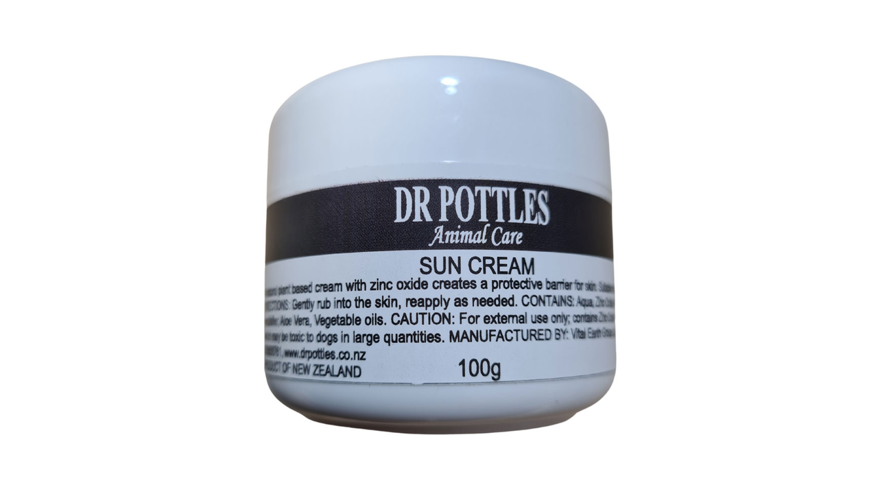Dr Pottles Animalcare Sun Cream 100g - SPF Pet Sunscreen for Dogs & Cats - Waterproof & Hypoallergenic UV Protection - Perfect for Beach, Hiking & Outdoor Adventures