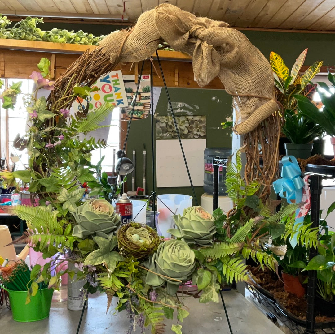 Large Succulent Wreath for Front Door - Artificial Greenery Decor for Home, Wedding, and Seasonal Displays | Perfect for Indoor and Outdoor Decoration