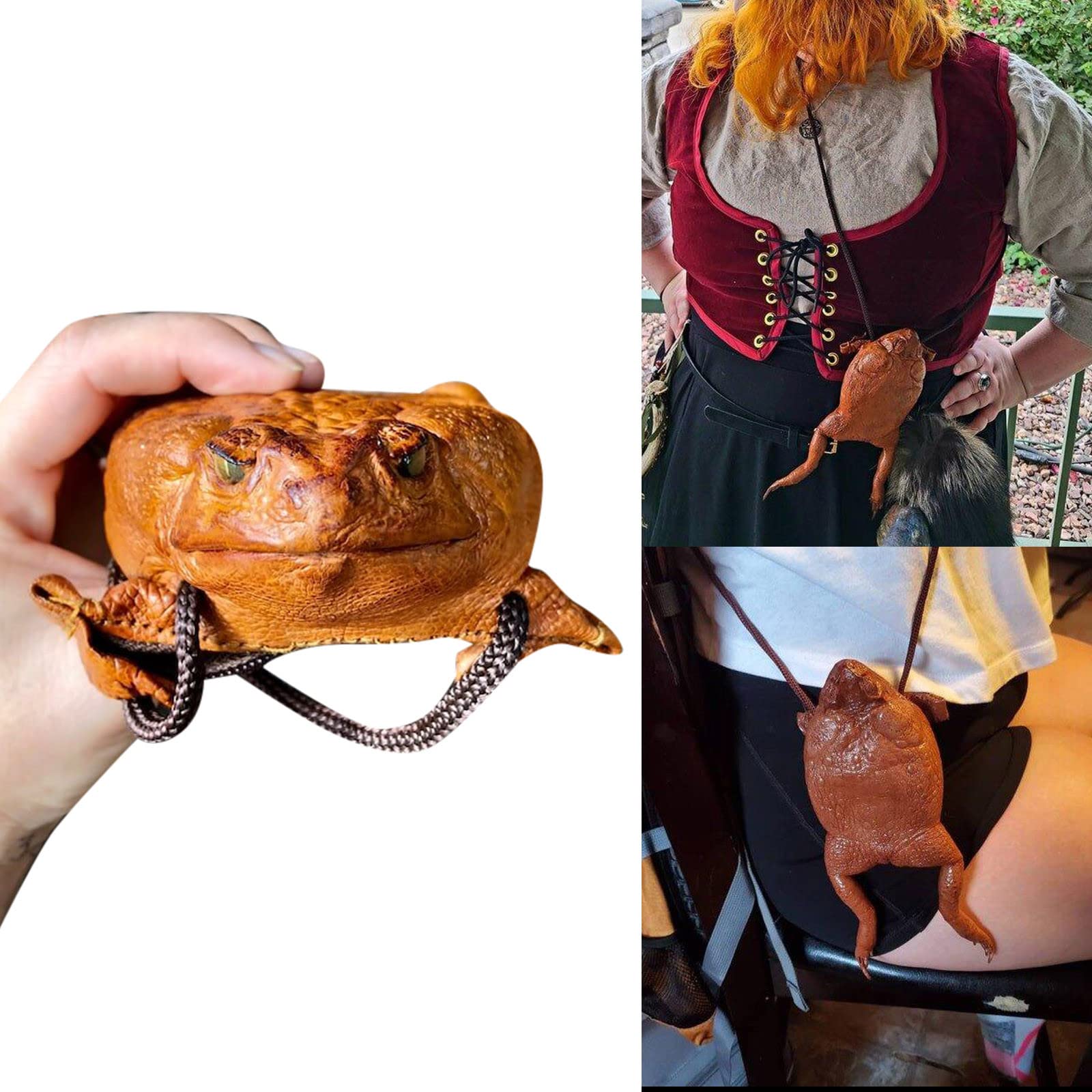 Funny Sugar Cane Toad Full-Body Purse - Frog Coin Wallet & Home Decor - Unique Gift for Animal Lovers - Perfect for Halloween, Cosplay & Novelty Storage (One Size)