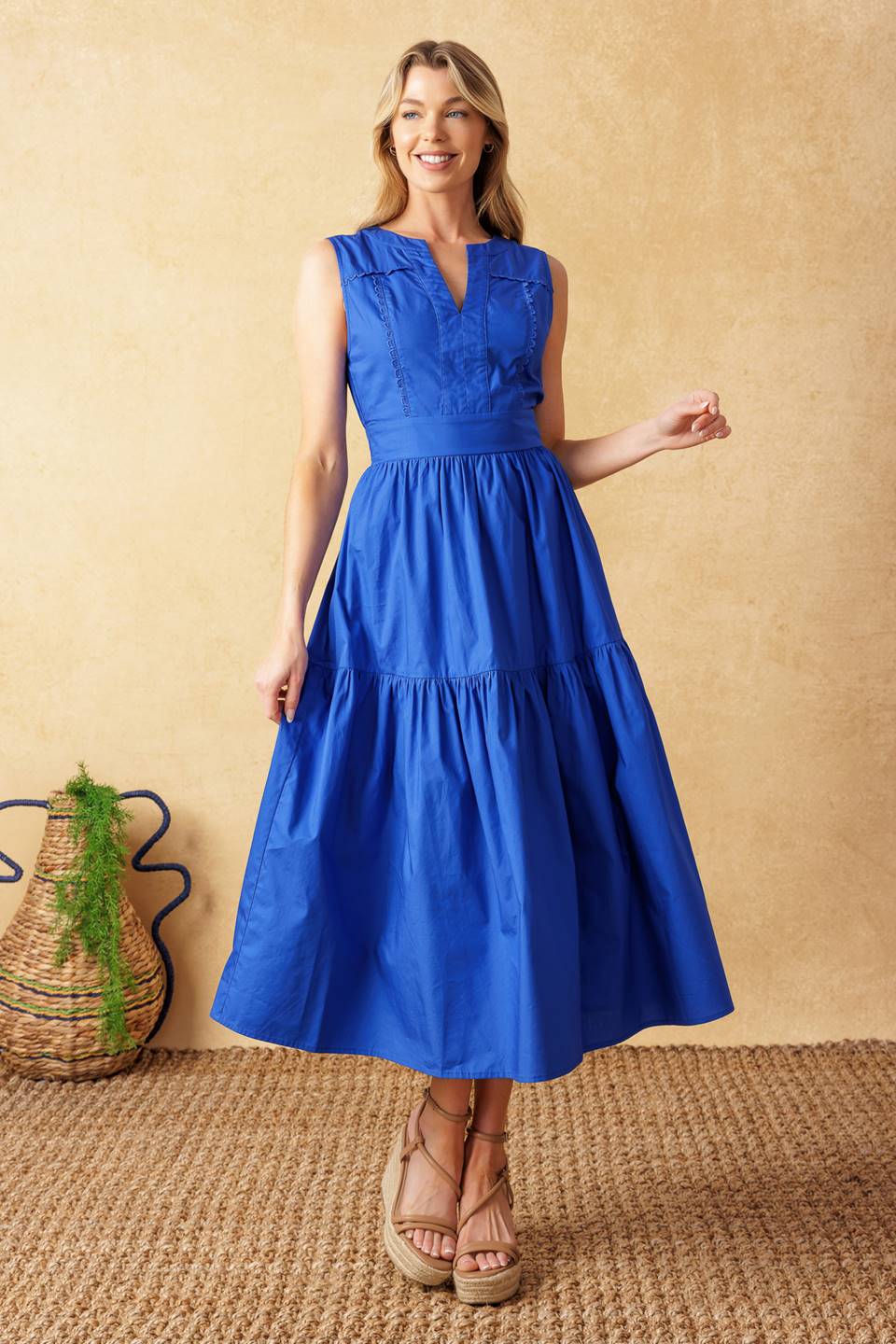 Mystic Mirage Woven Midi Dress for Women - Boho Flowy Summer Beach Dress for Vacation, Date Night & Casual Outings