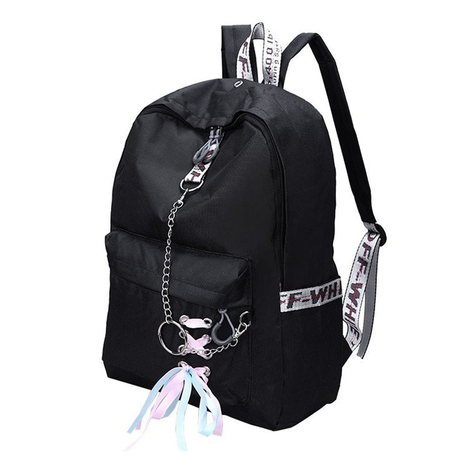 Cute Black Zipper Backpack for Girls - Convertible School Lace Purse & Tote Bag - Perfect for School, Travel, and Daily Use