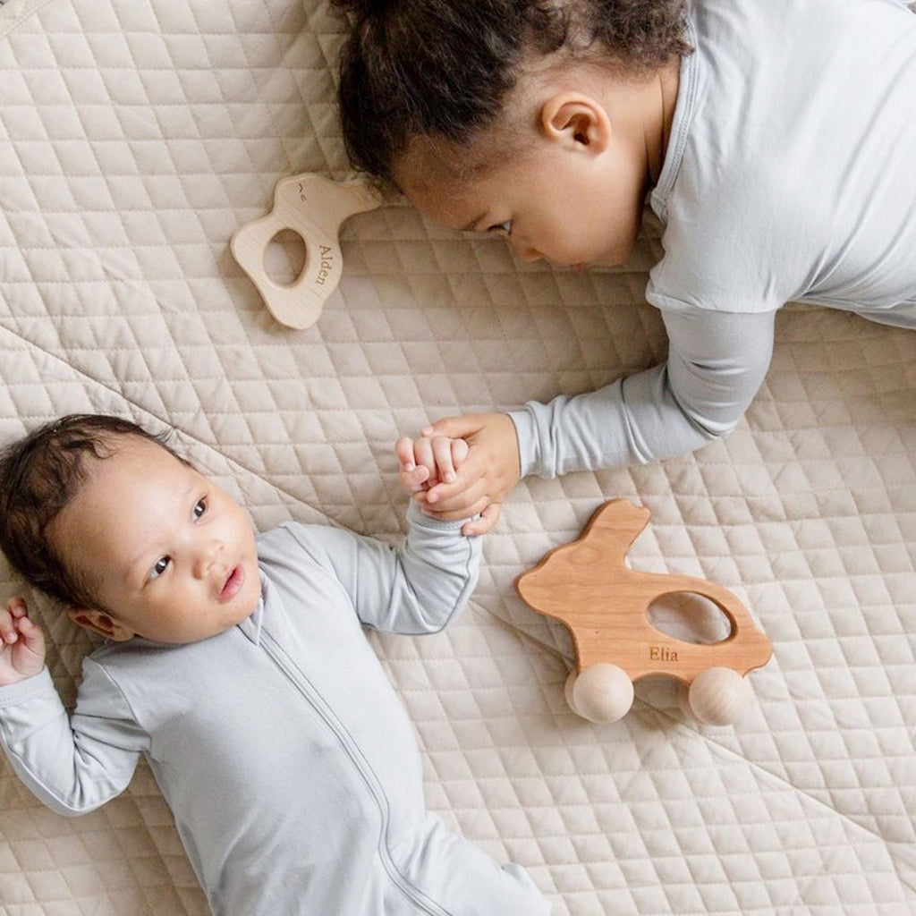 Wooden Bunny Push Toy for Toddlers - Eco-Friendly Wooden Pull Toy for Kids, Perfect for Early Learning & Indoor/Outdoor Play