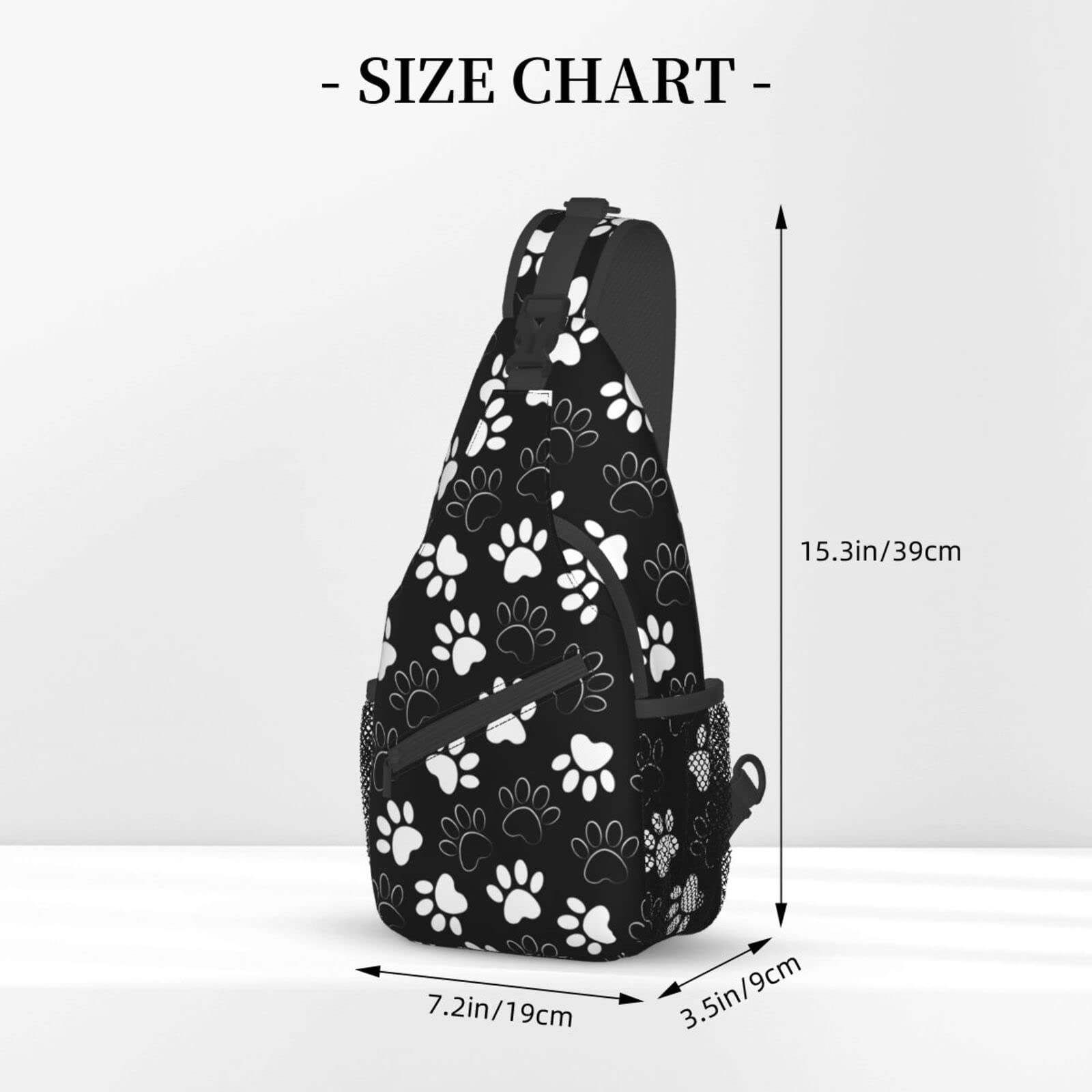 Stylish Dog Paw Print Crossbody Sling Backpack - Lightweight Chest Shoulder Bag for Travel, Hiking & Daily Use - Perfect Daypack for Women & Men