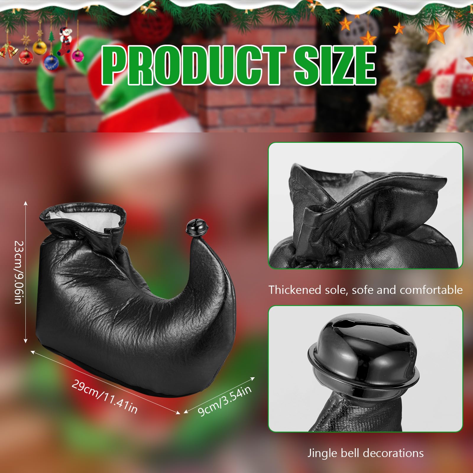 Adult Elf Shoes & Jester Shoes - Christmas Costume Accessories for Cosplay, Halloween, and Holiday Parties | Novelty Deluxe Elf Costume Footwear