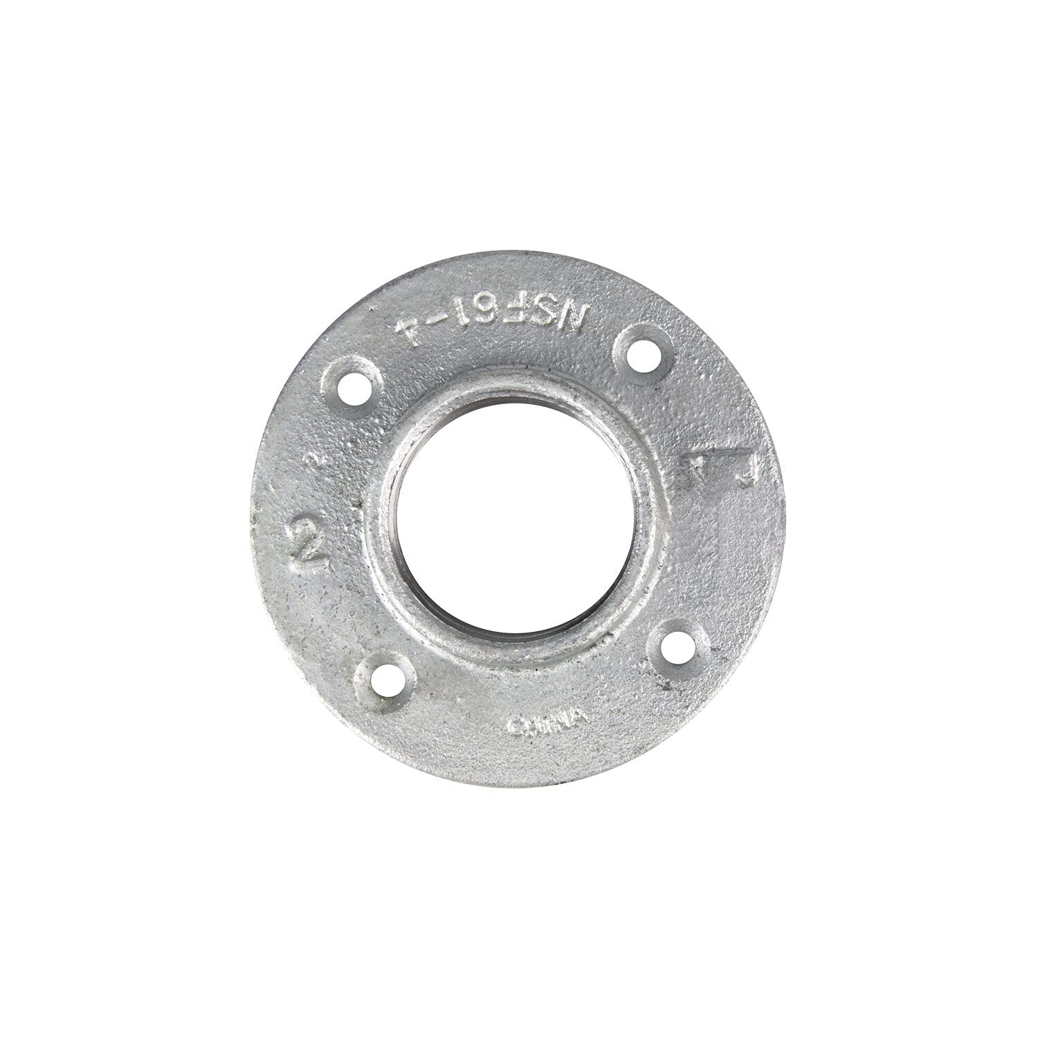 BK Products 2 Inch FPT Galvanized Malleable Iron Floor Flange - Heavy Duty Pipe Fitting for Plumbing, HVAC, and Industrial Applications