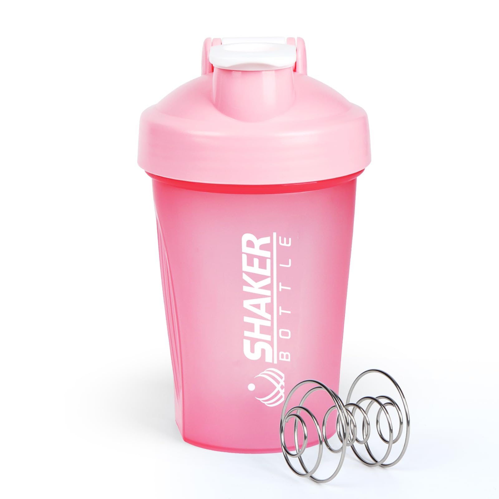 Premium 400ml (13oz) Pink Protein Shaker Bottle with Mixing Ball - BPA Free Leak-Proof Gym Water Bottle for Smooth Blending of Protein Shakes & Smoothies - Ideal for Workouts, Fitness Training & Post-Exercise Recovery