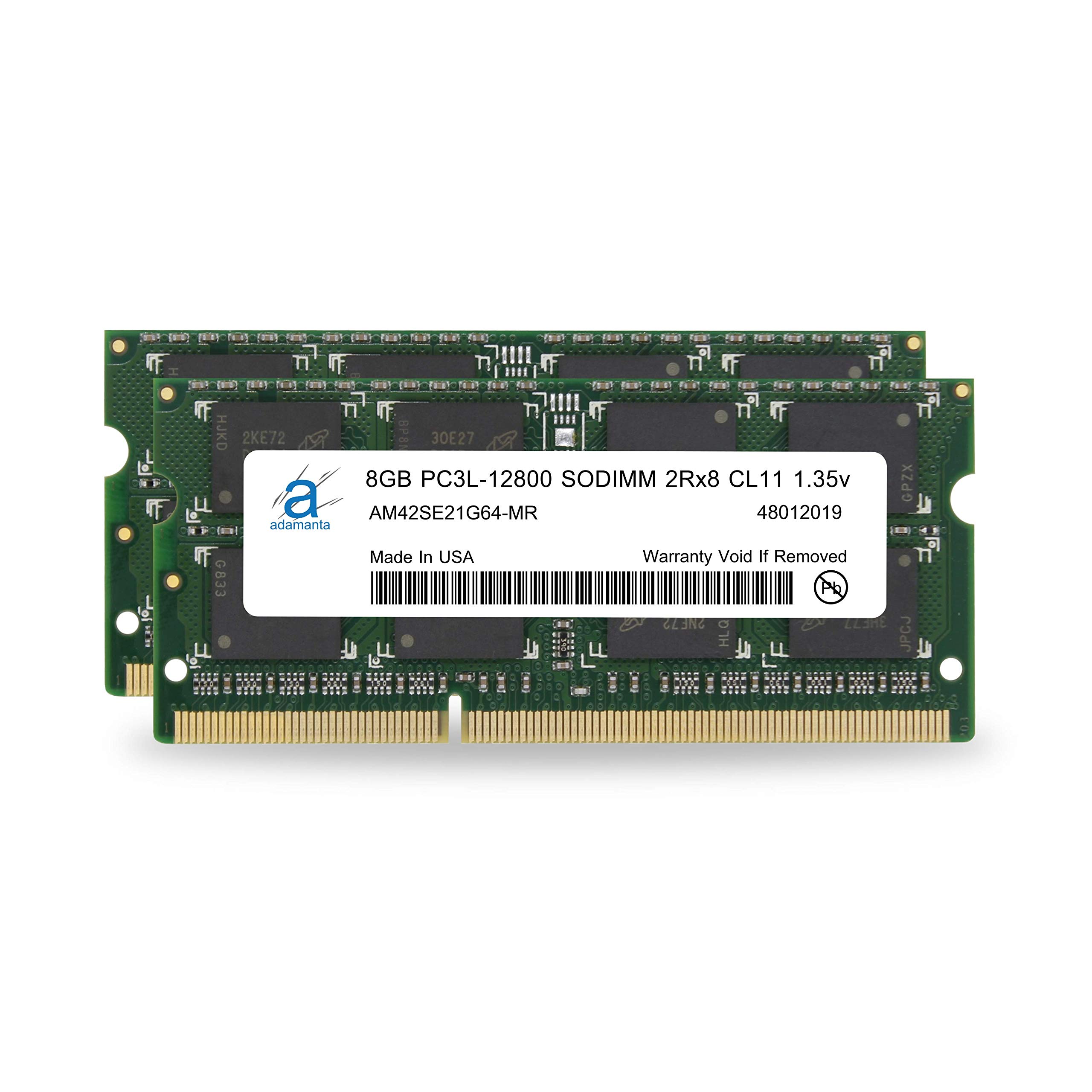 Adamanta 16GB (2x8GB) DDR3L 1600MHz SODIMM RAM Upgrade Kit for Acer Aspire ES Laptops - PC3L-12800 1.35V CL11 2Rx8 Memory - Perfect for Multitasking, Gaming & Performance Boost