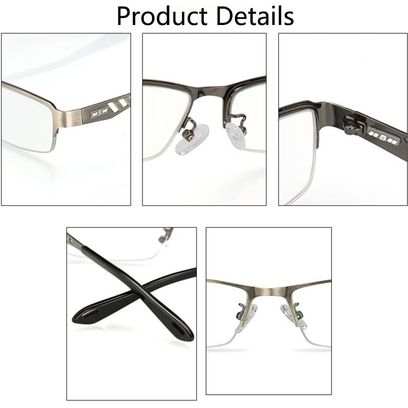 Color Changing Blue Light Blocking Glasses for Myopia - Anti Eyestrain Computer Reading Glasses with Aluminum Alloy Frame - Perfect for Office, Gaming & Screen Use