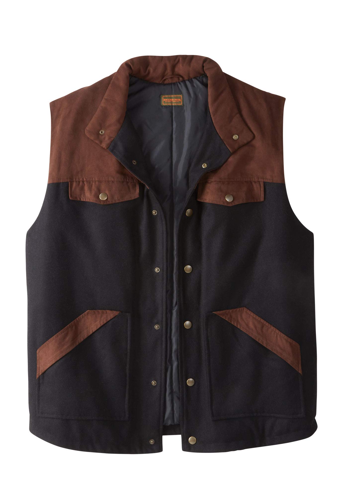 KingSize Men's Big & Tall Plaid Multi-Pocket Vest - Warm Hunting & Outdoor Workwear for Winter Camping & Hiking