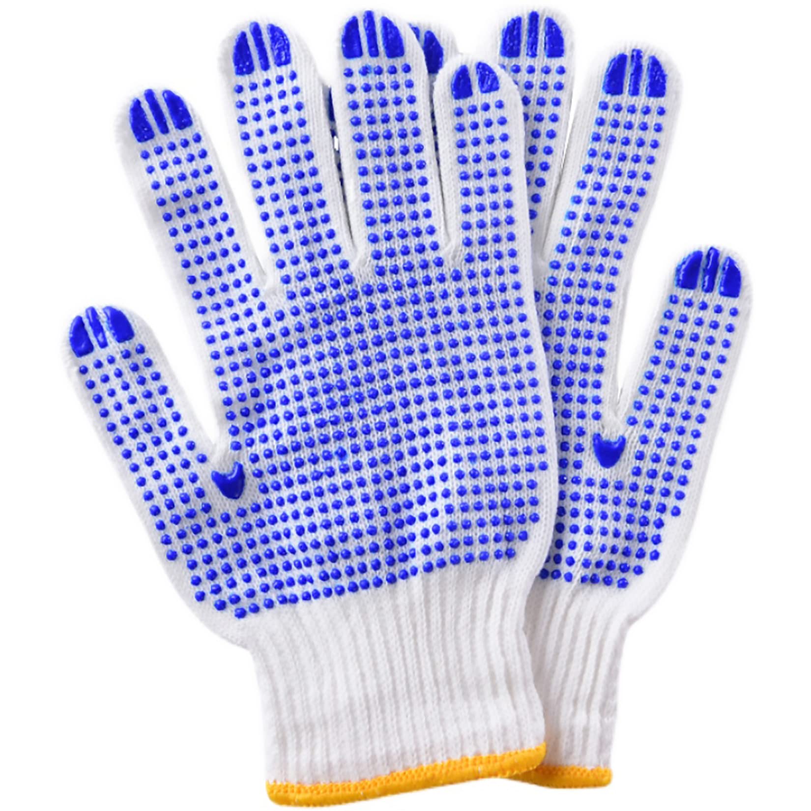 Men's Cotton Work Gloves with Rubber Grip - Lightweight Safety Gloves for DIY & Gardening