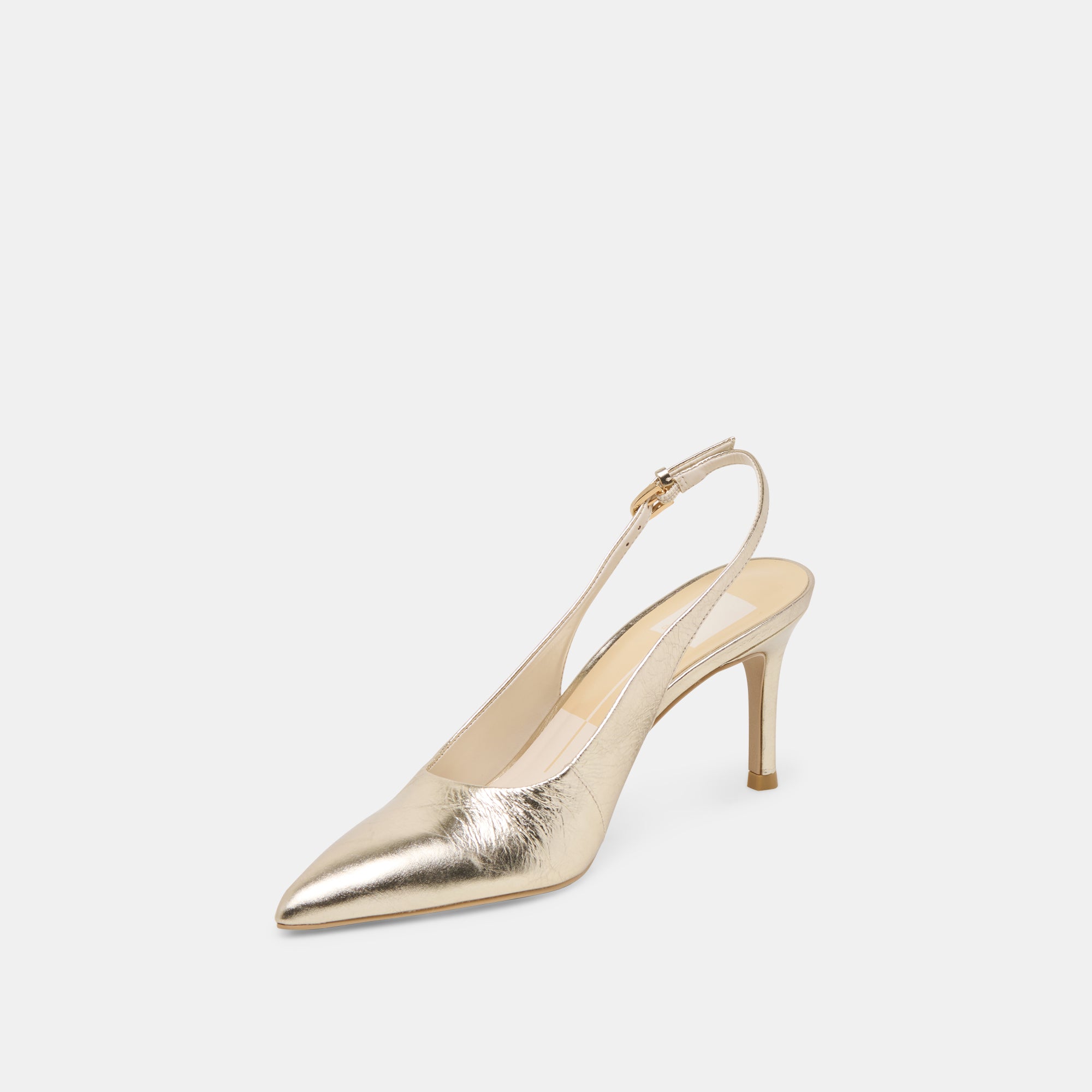 ELASI HEELS Light Gold Crinkle Patent Leather High Heels for Women - Perfect for Parties, Weddings & Evening Events