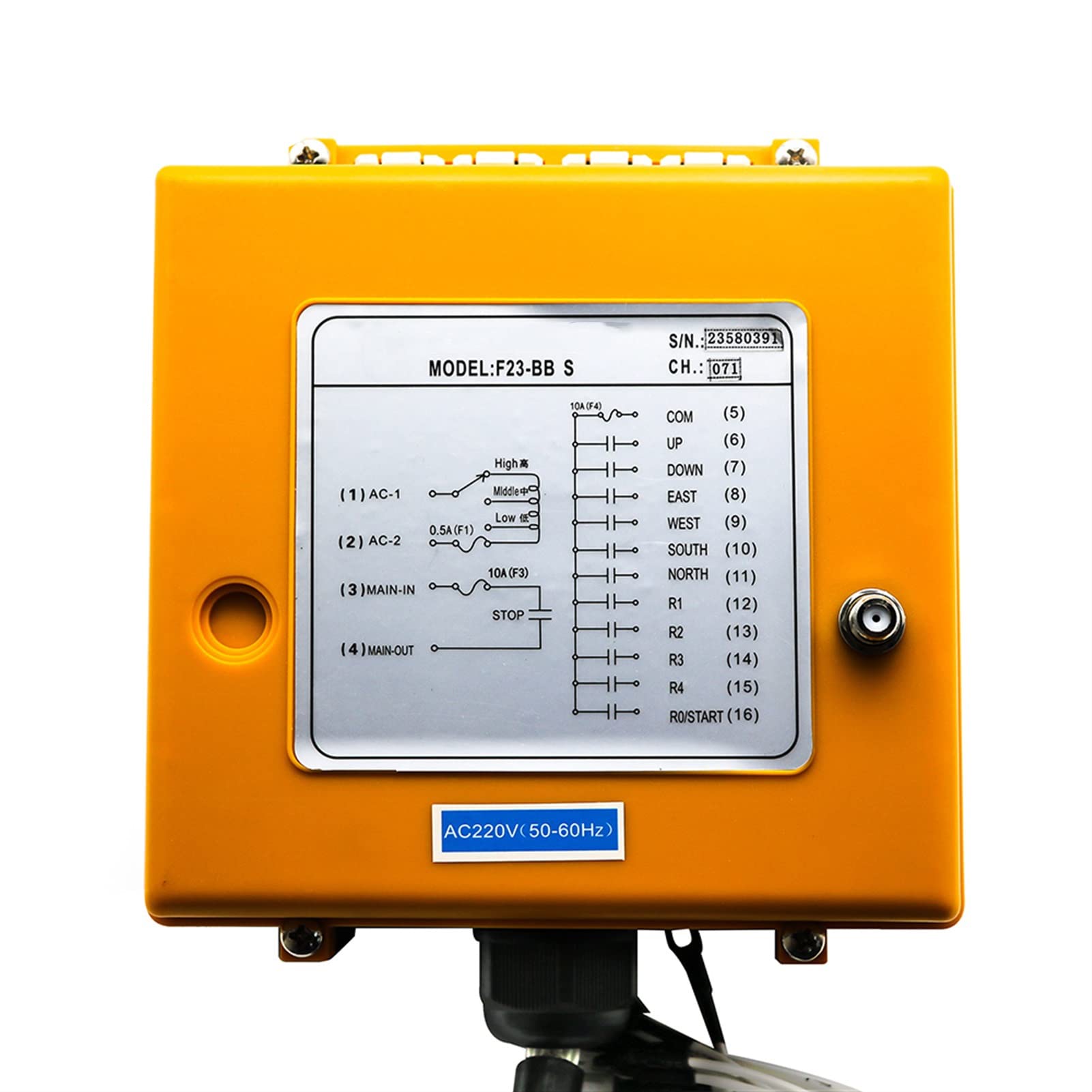 F23-BB S Industrial Wireless Remote Control Switch with Universal Receiver & Transmitter - 24V Speed Hoist & Crane Controller for Industrial Use | Perfect for Construction, Warehousing, and Heavy Equipment Operations