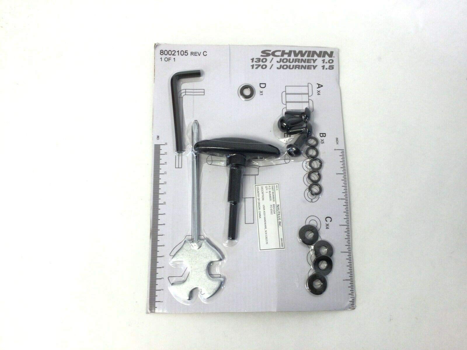 Fitness Hardware Kit 8002099 - Compatible with 100326, 100354, 100367 Elliptical Machines - Replacement Parts for Home Gym Equipment Maintenance & Repair
