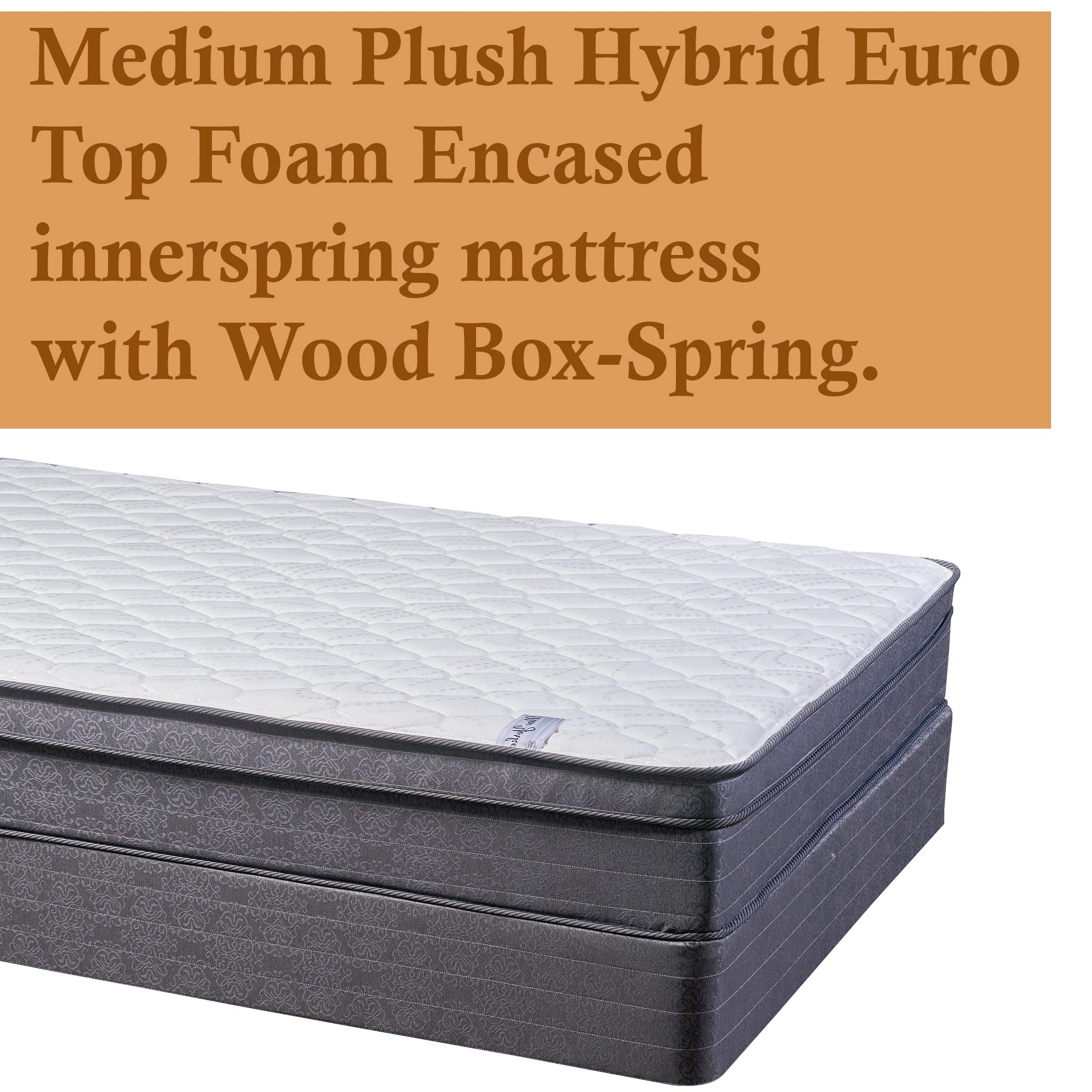 Medium Plush Foam Encased Hybrid Eurotop Pillowtop Innerspring Mattress with 8