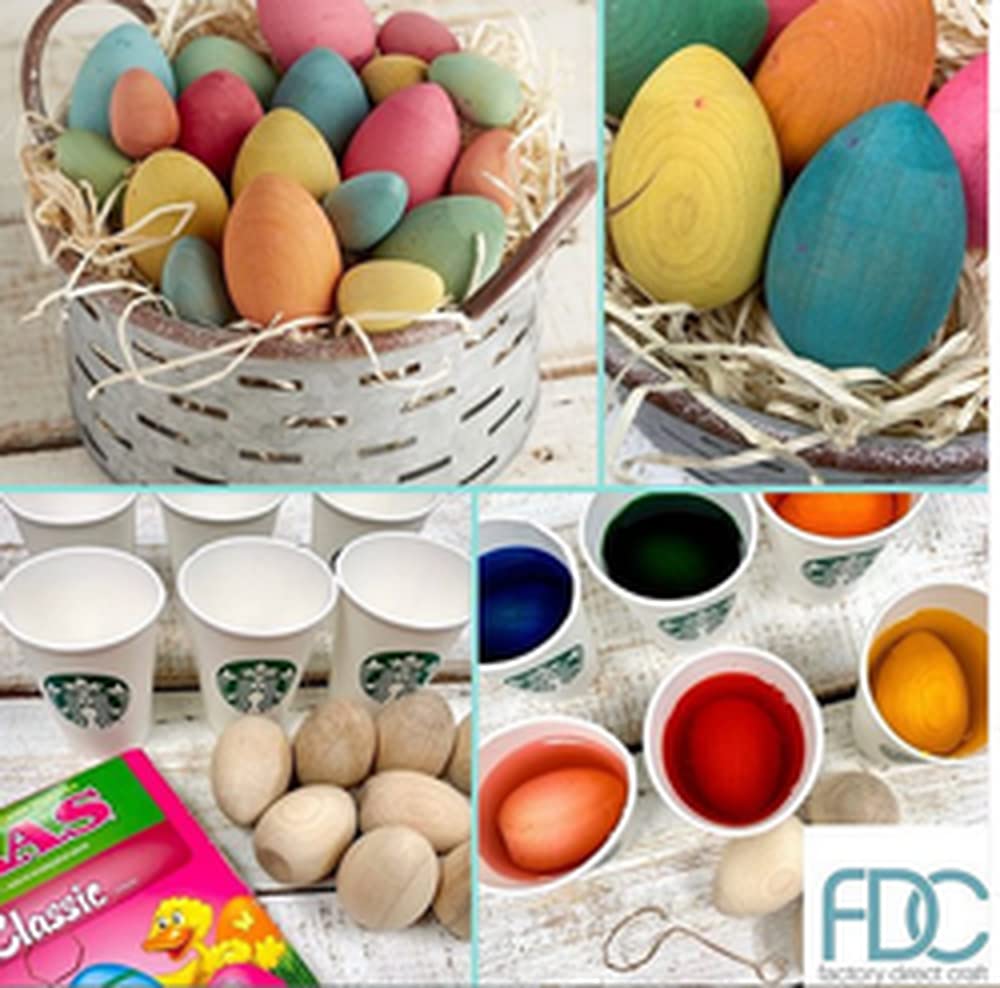 41 Unfinished Wood Eggs for DIY Holiday Crafts - Bulk Pack for Easter Decorations, Christmas Ornaments & Home Display - Factory Direct Wholesale
