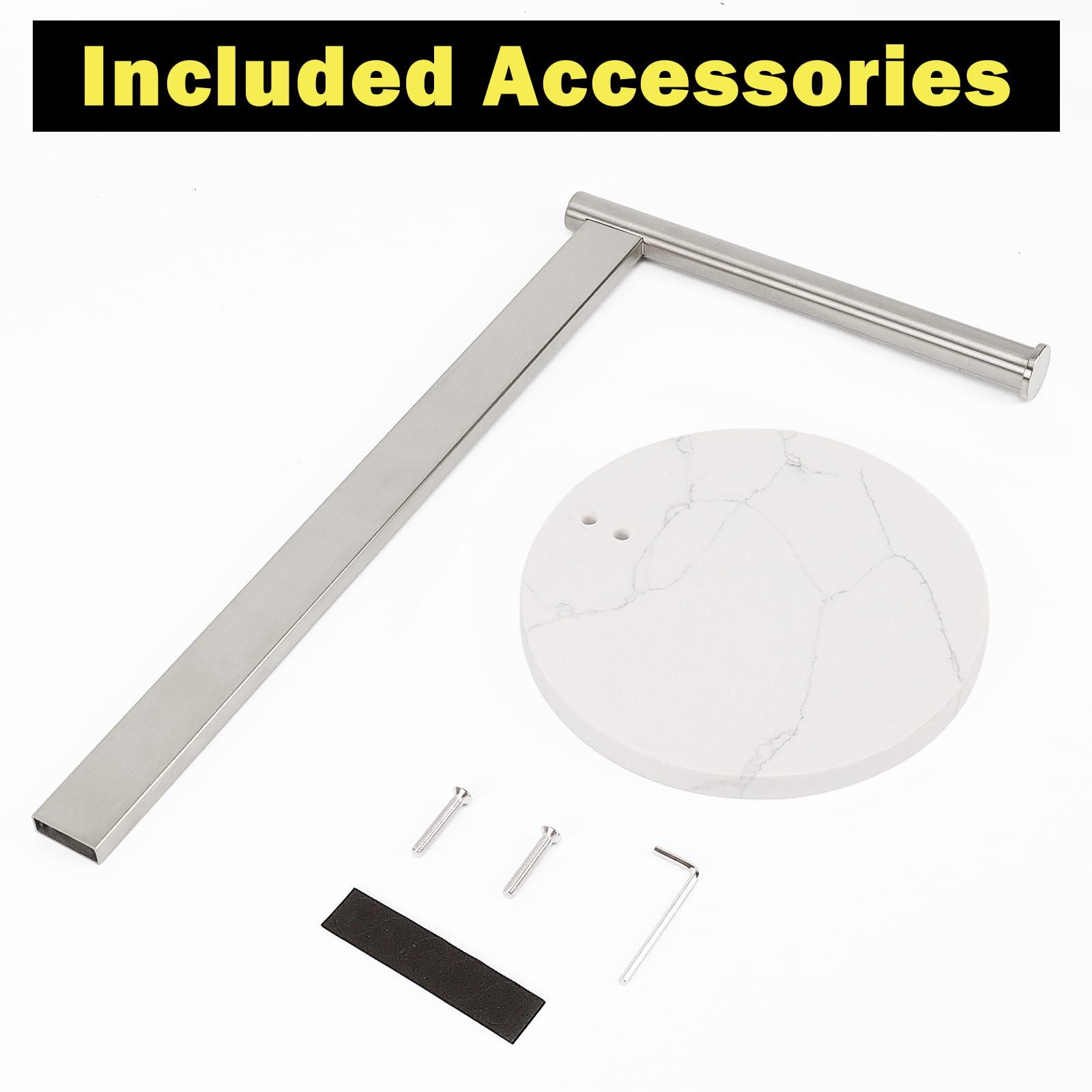 Premium SUS304 Stainless Steel L-Shaped Hand Towel Holder - Brushed Nickel Bathroom Towel Rack with Thickened Base for Countertop Vanity - Perfect for Modern Bathrooms, Kitchens & Spa Areas