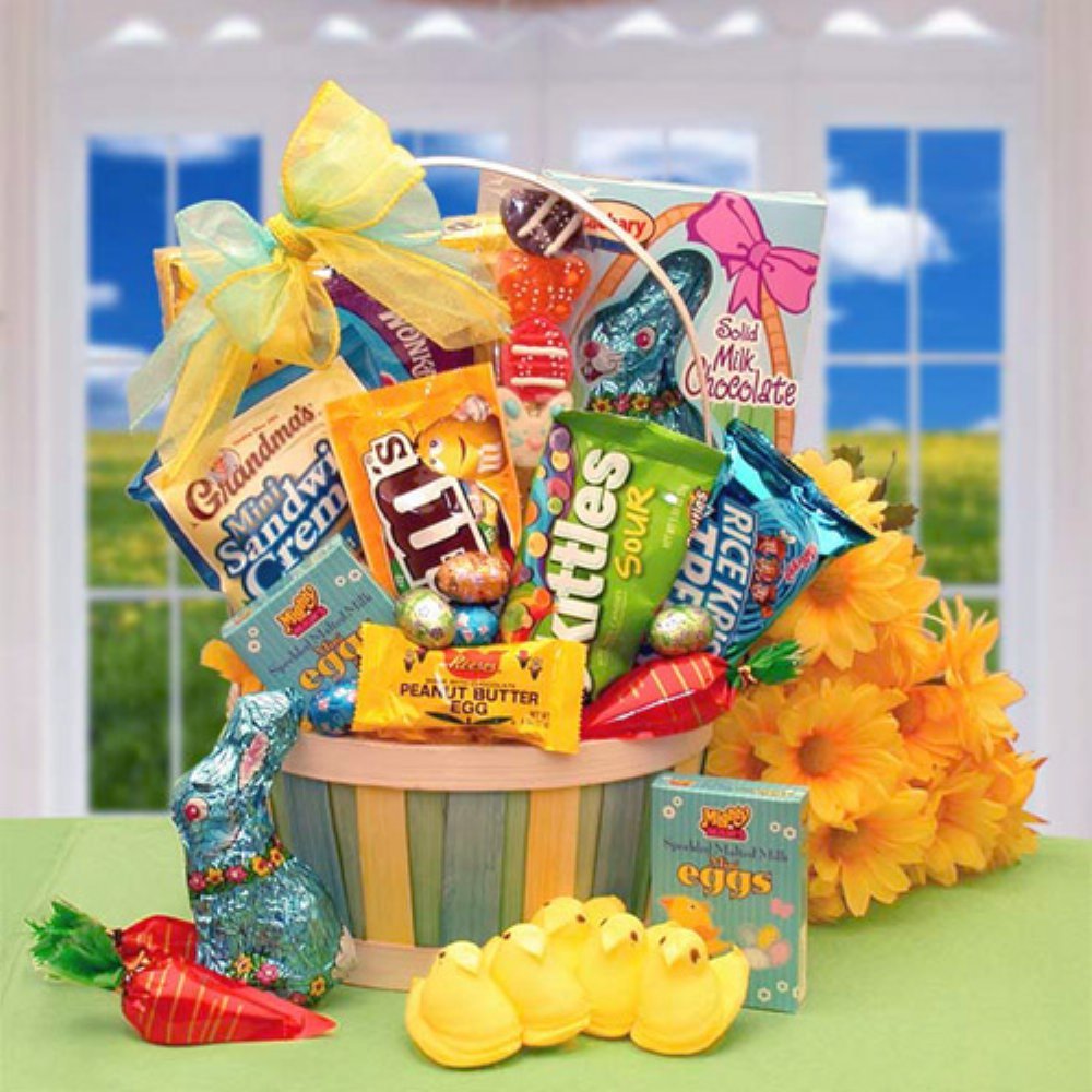 Easter Gift Basket with Assorted Sweets & Treats - Perfect for Holiday Gifting, Party Favors, and Corporate Events (Drop Shipping Available)