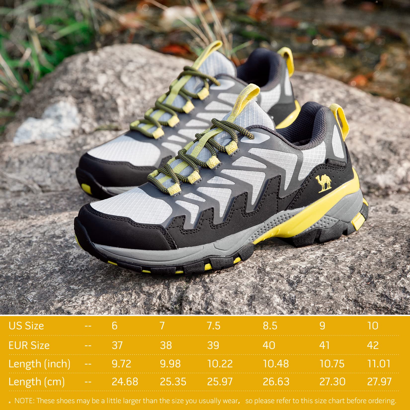 CAMELSPORTS Women's Waterproof Hiking Shoes - Lightweight Non-Slip Trail Running Sneakers for Trekking, Walking & Outdoor Adventures - Breathable Comfort for Hiking, Camping & Travel