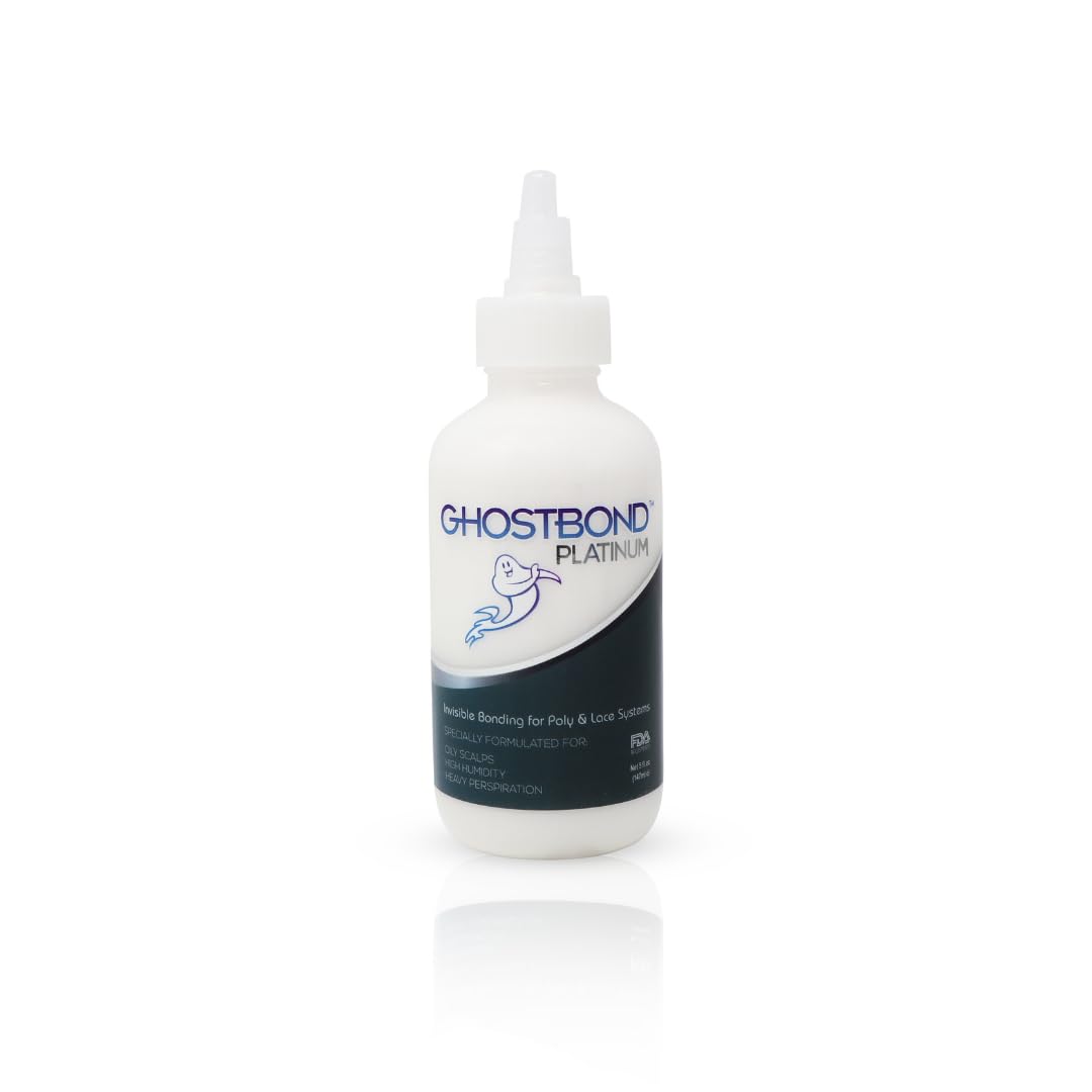 GHOSTBOND Platinum Water Resistant Wig Glue - 5oz Extreme Heat Hair Replacement Adhesive for Synthetic & Lace Wigs | Invisible Strong Hold Lace Front Adhesive | Ideal for Daily Wear, Cosplay, Hot Weather & Special Occasions | Perfect for Theatrical Performances, Weddings and Outdoor Events
