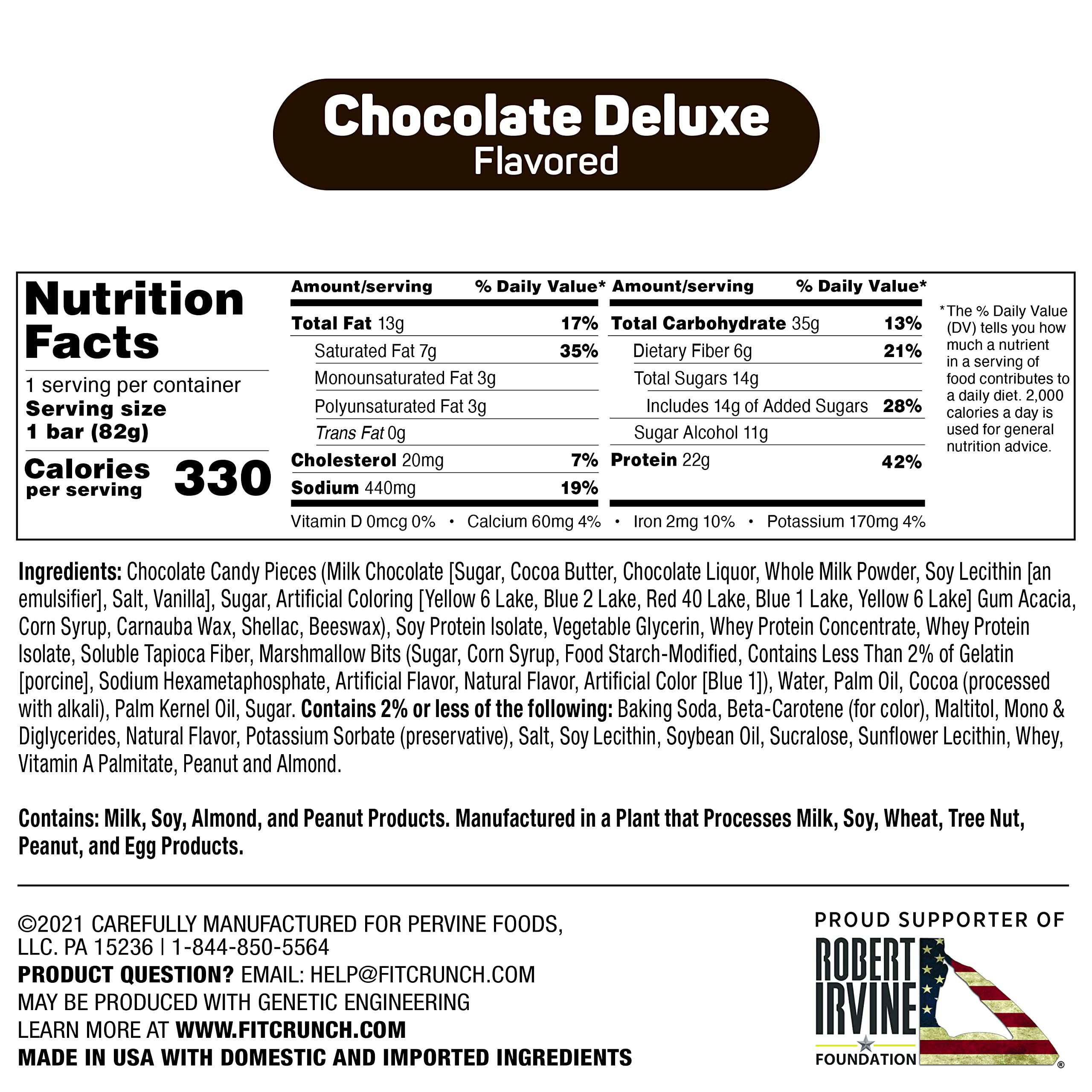 FITCRUNCH Loaded Cookie Protein Bar - High Protein, Gluten Free, Low Sugar, Chocolate Deluxe Flavor (12 Pack) | Post-Workout Snack, Meal Replacement & On-the-Go Energy Boost