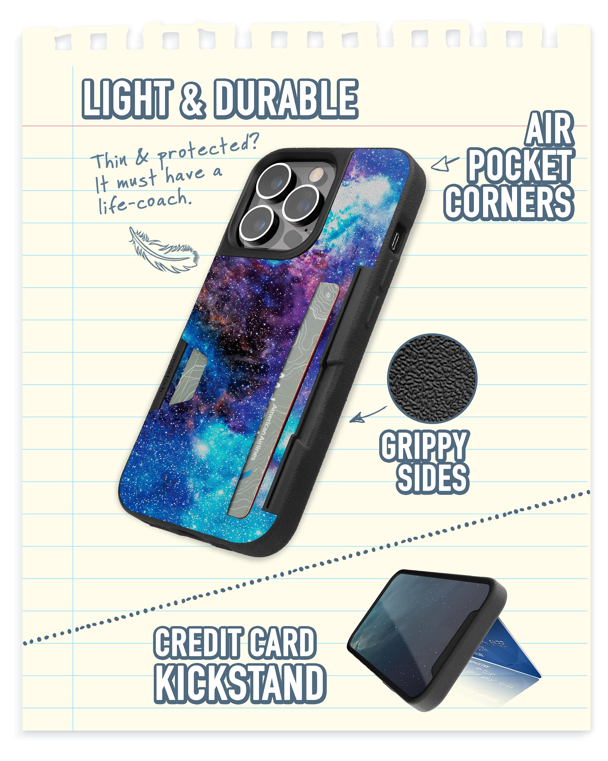 Smartish iPhone 13 Pro Wallet Case - Slim Protective Credit Card Holder with Kickstand | Wallet Slayer Vol. 2 | Perfect for Travel, Work & Everyday Use