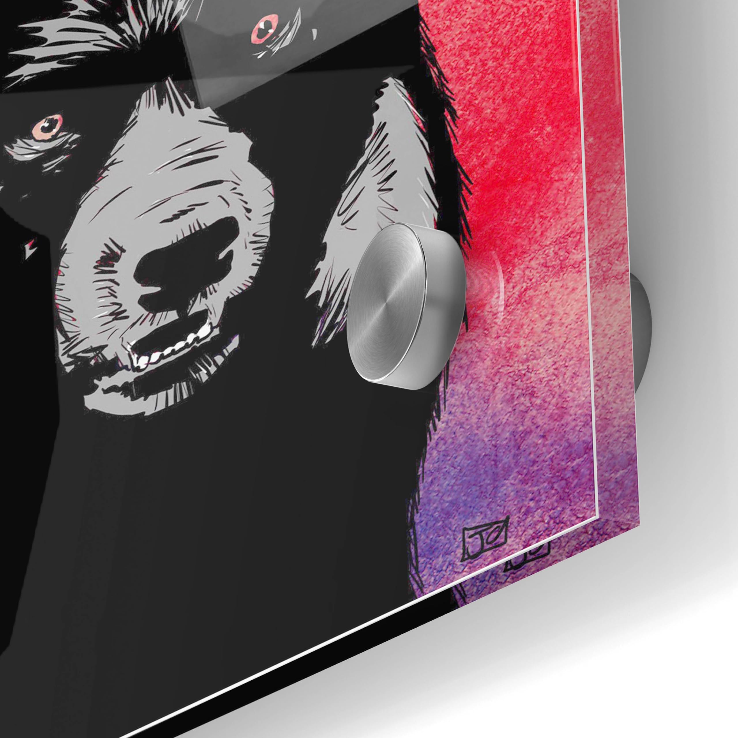 Wolf by Giuseppe Cristiano - Premium Acrylic Glass Wall Art Painting - 24x36 Inches - Modern Home & Office Decor - Perfect for Living Room, Bedroom, or Office Wall Display