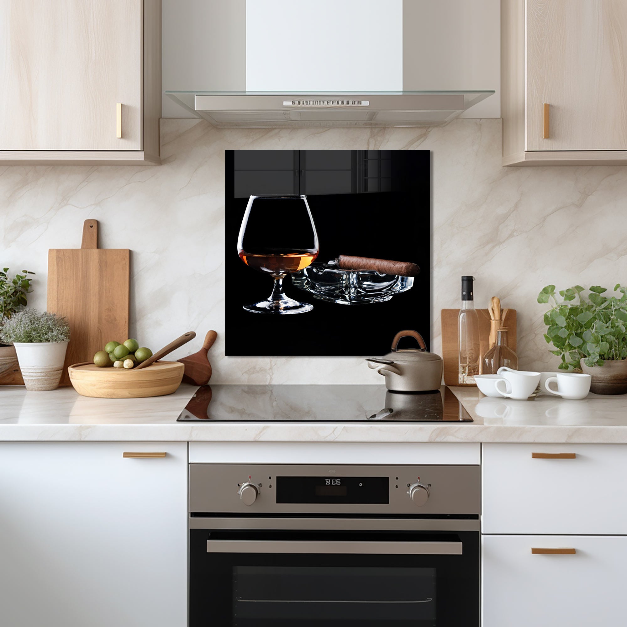 Premium Whiskey & Cuban Glass Splashback - Elegant Kitchen Backsplash for Home Bar & Modern Interior Design | Perfect for Liquor Display, Cocktail Making & Stylish Home Decor