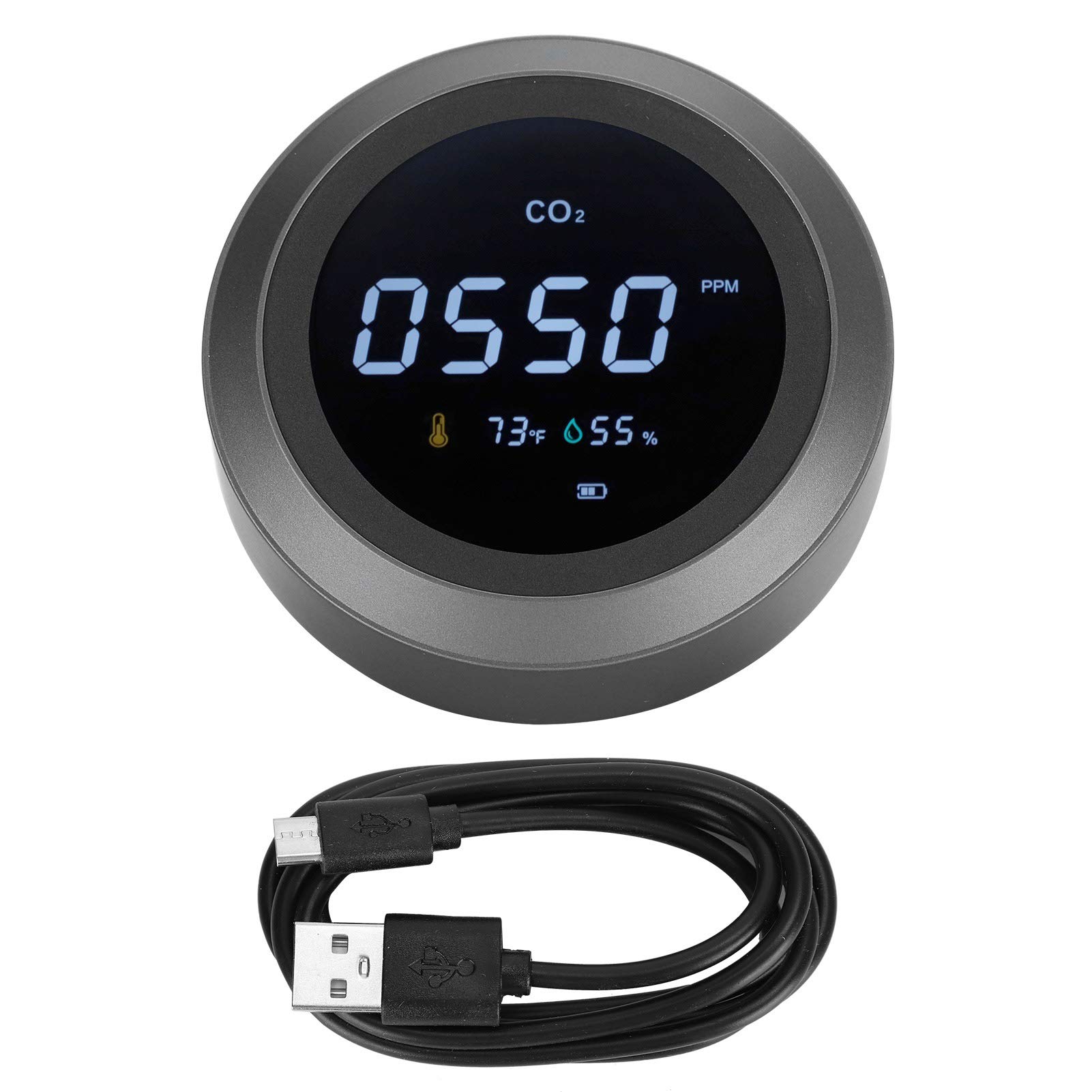 Raguso 3-in-1 CO2 Detector & Air Quality Monitor - Smart Temperature Humidity Meter with Long Battery Life for Home, Office, and Indoor Air Safety