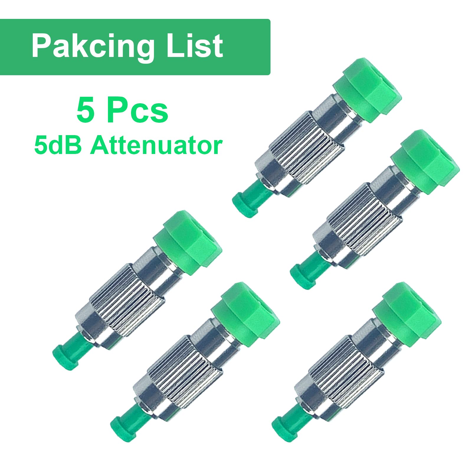 5dB FC-APC Fiber Attenuator 5Pcs - Signal Converter for Telecom Networks