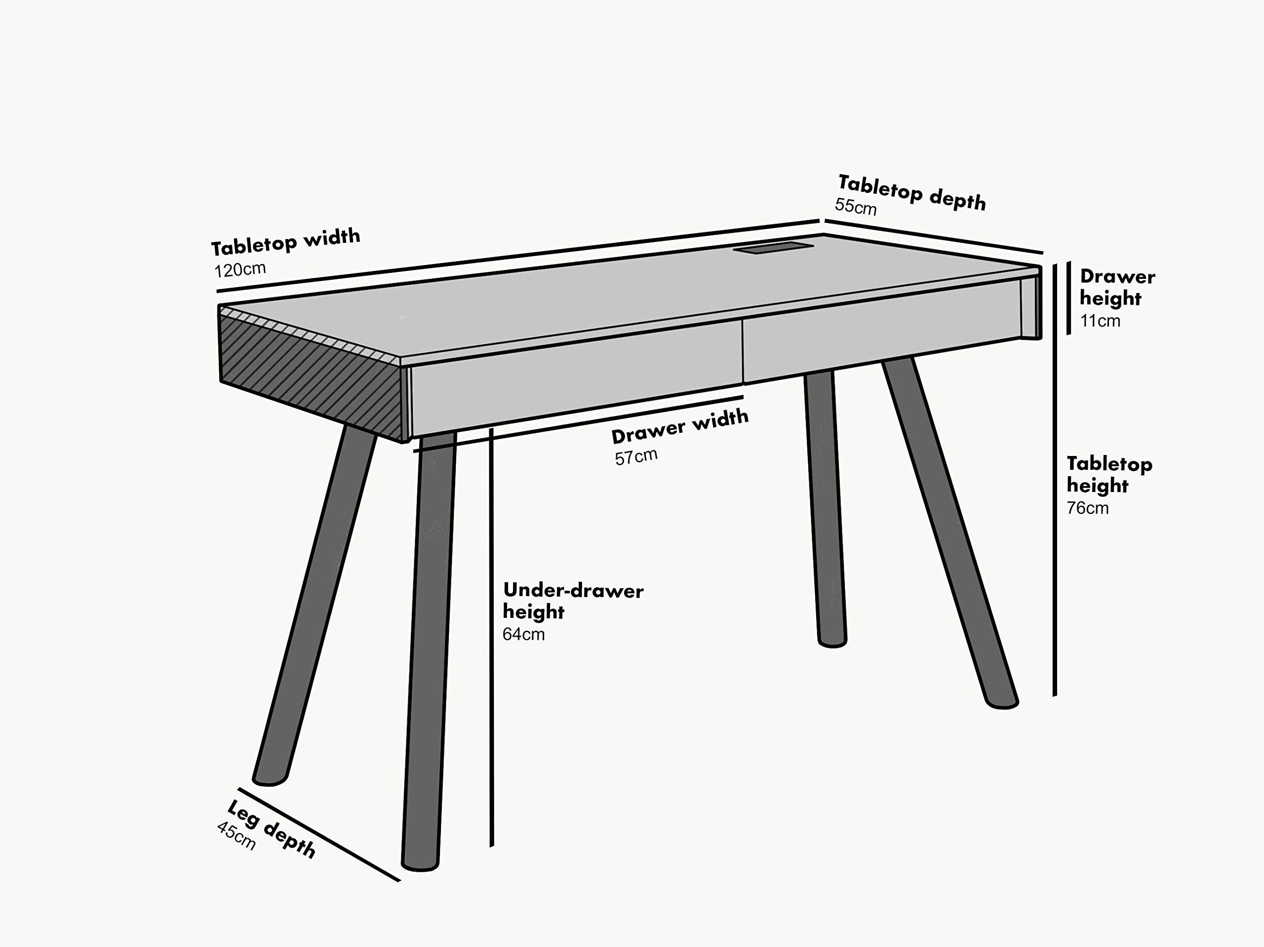 Cherry Tree Furniture ZERMATT Smart Desk with Built-in Bluetooth/USB Speaker & Charger - Adjustable Height Standing Desk for Home Office, Gaming & Study - Perfect for Remote Work & Online Classes