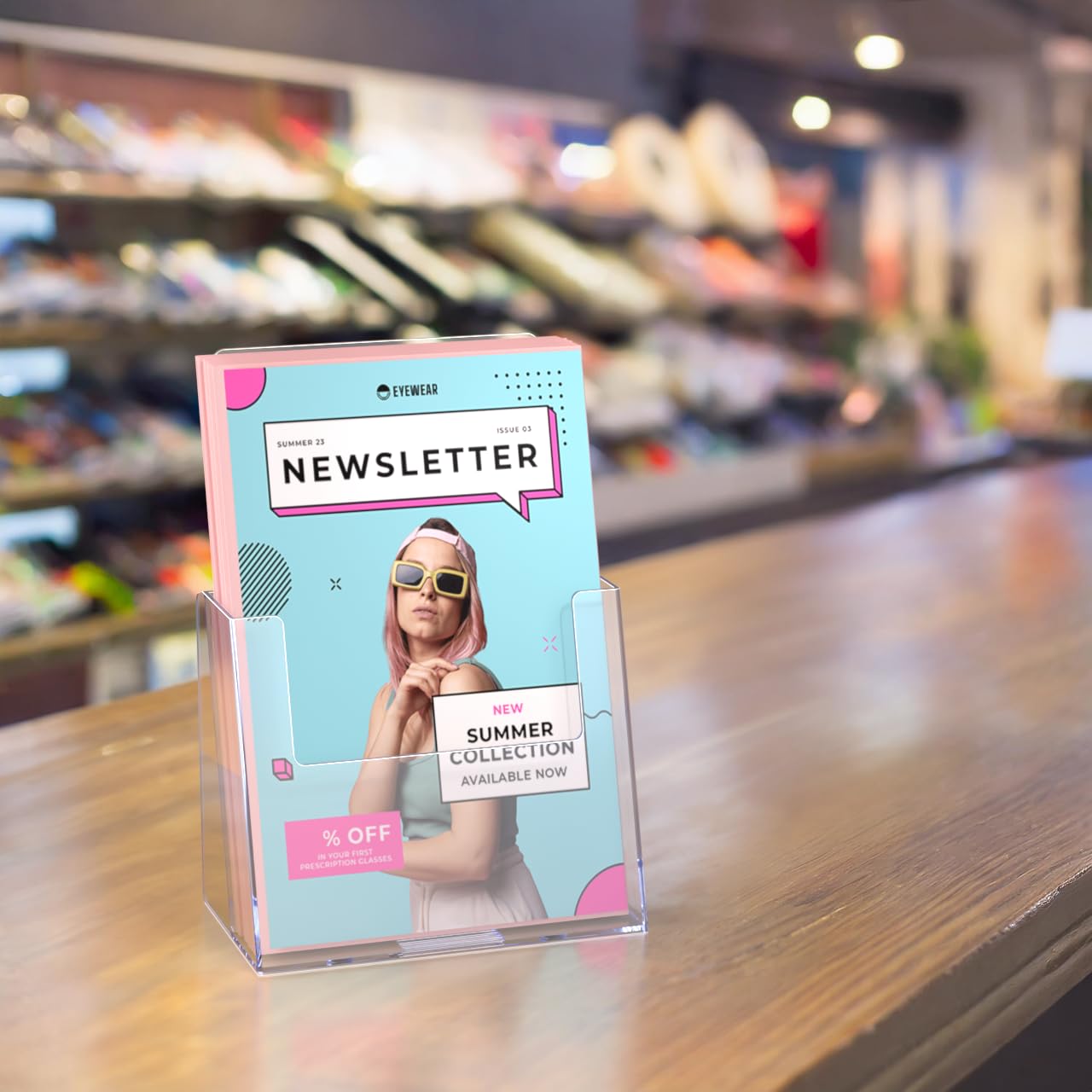 42 Pack Clear Acrylic Brochure Holders for 5.5