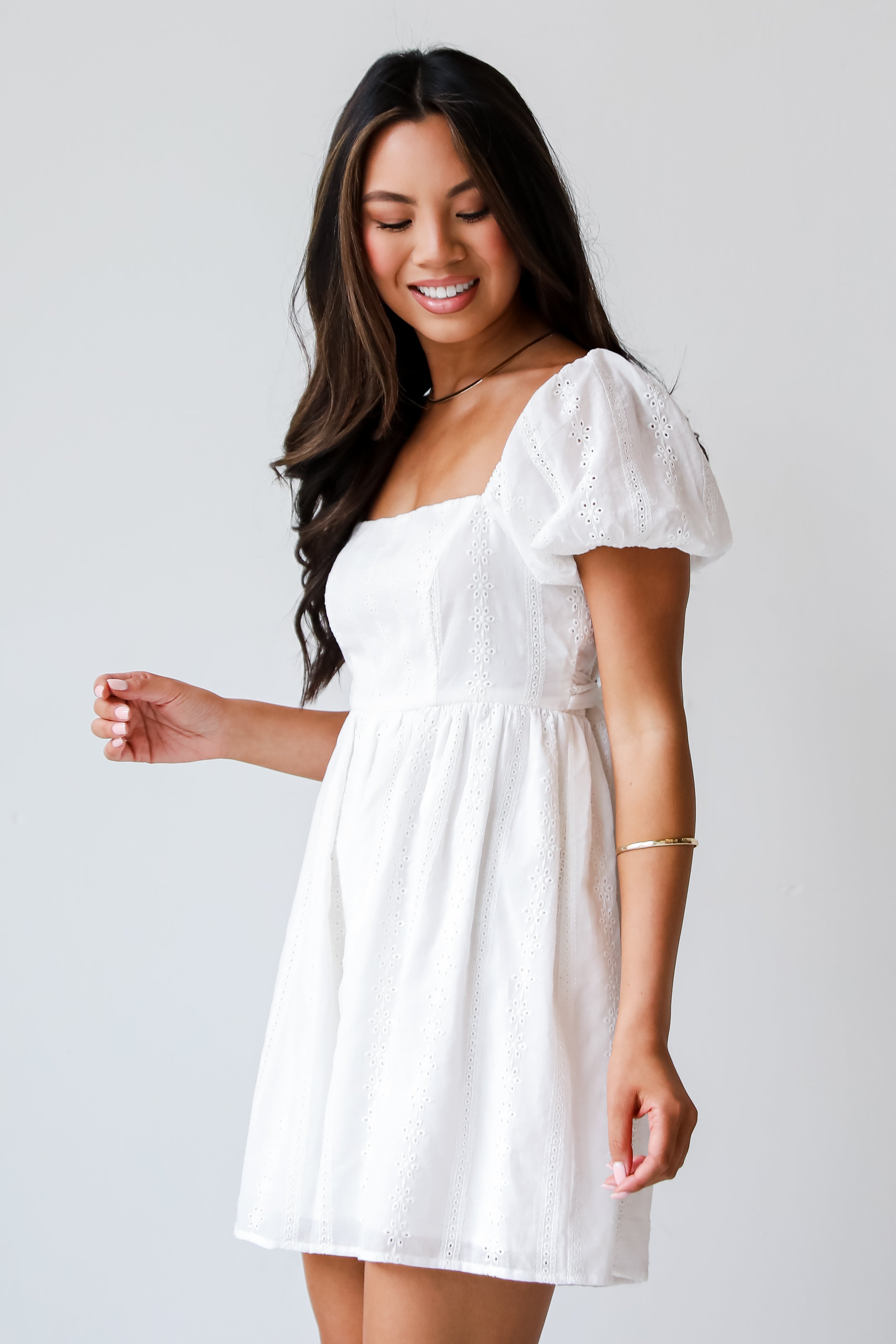 Breezy Approach White Eyelet Romper - Women's Summer Lace Short Sleeve Jumpsuit | Perfect for Beach Vacations, Brunch Dates & Outdoor Parties