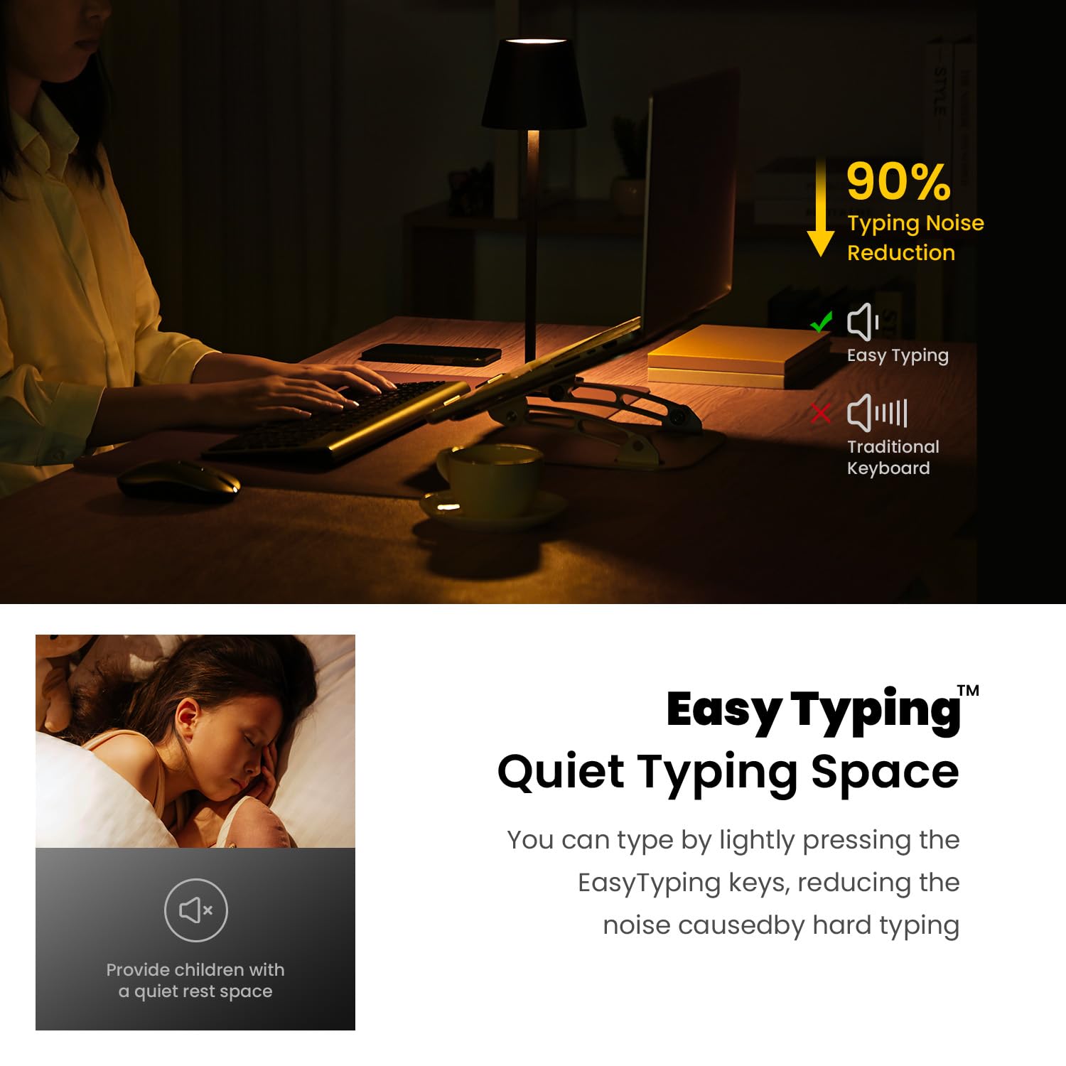 Cimetech EasyTyping KF10 Wireless Keyboard and Mouse Combo - Silent Scissor Switch Keys, Ultra Slim Design, Plug & Play for PC/Laptop/Mac/Windows - Black | Perfect for Office, Home & Gaming Use