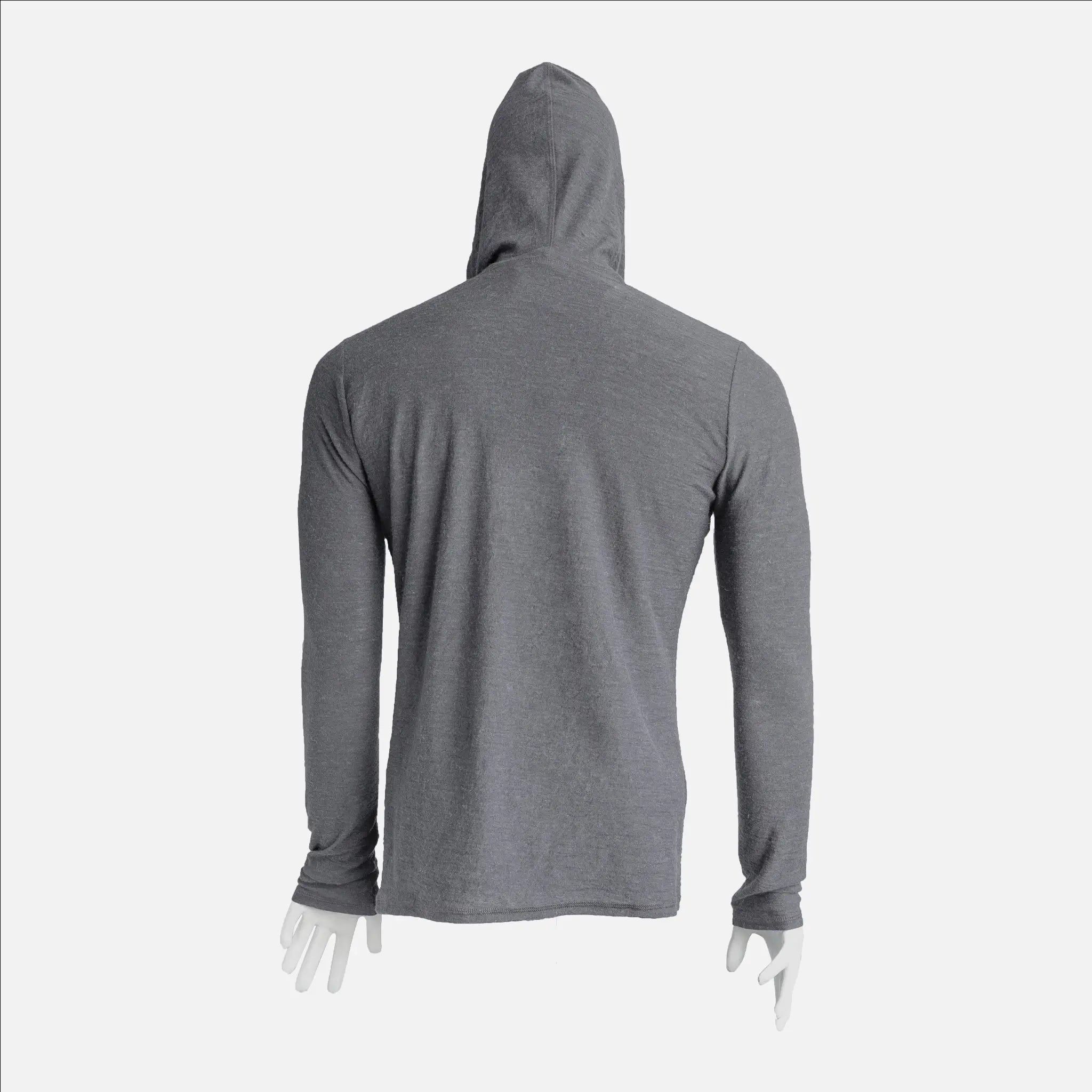 Ultralight Men's Alpaca Wool Sun Hoodie UPF 50+ - 160 GSM Breathable & Moisture-Wicking for Hiking, Camping & Outdoor Adventures