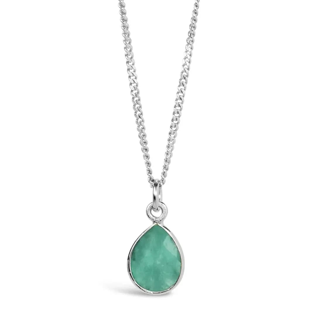Chrysoprase Charm Necklace in Sterling Silver | May Birthstone Jewelry | Perfect for Gifts, Weddings & Everyday Wear