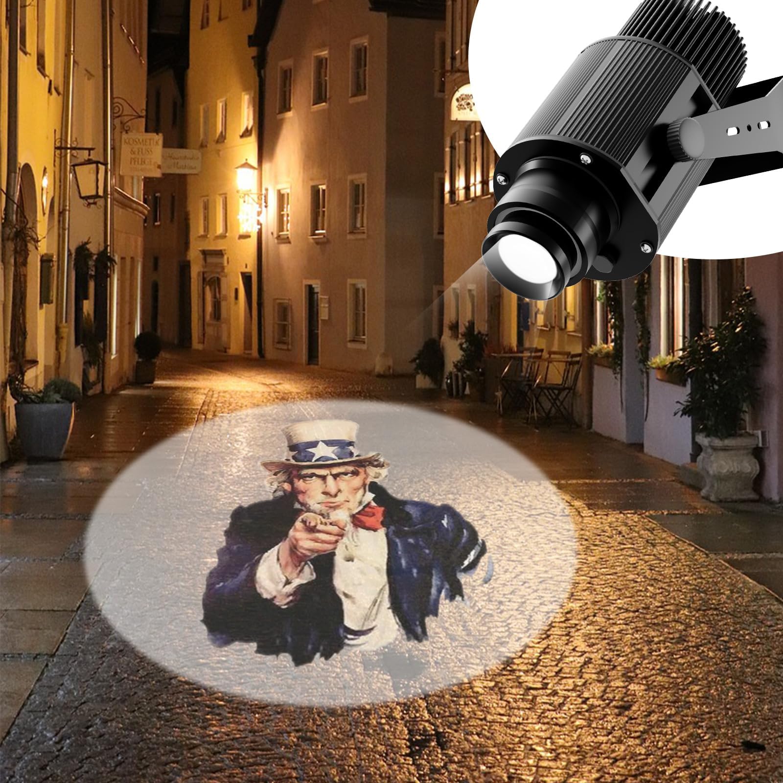GOBO Projector - Custom LED Logo Projector Light for Business Advertising (20W-110W) | IP67 Waterproof Rotating Stage Lighting for Indoor & Outdoor Events | Perfect for Weddings, Concerts, and Trade Shows