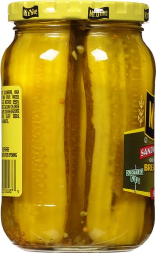 MT. OLIVE Sandwich Stuffers - Bread & Butter Pickles in a 16 oz Jar - Perfect for Burgers, Sandwiches & Snacking